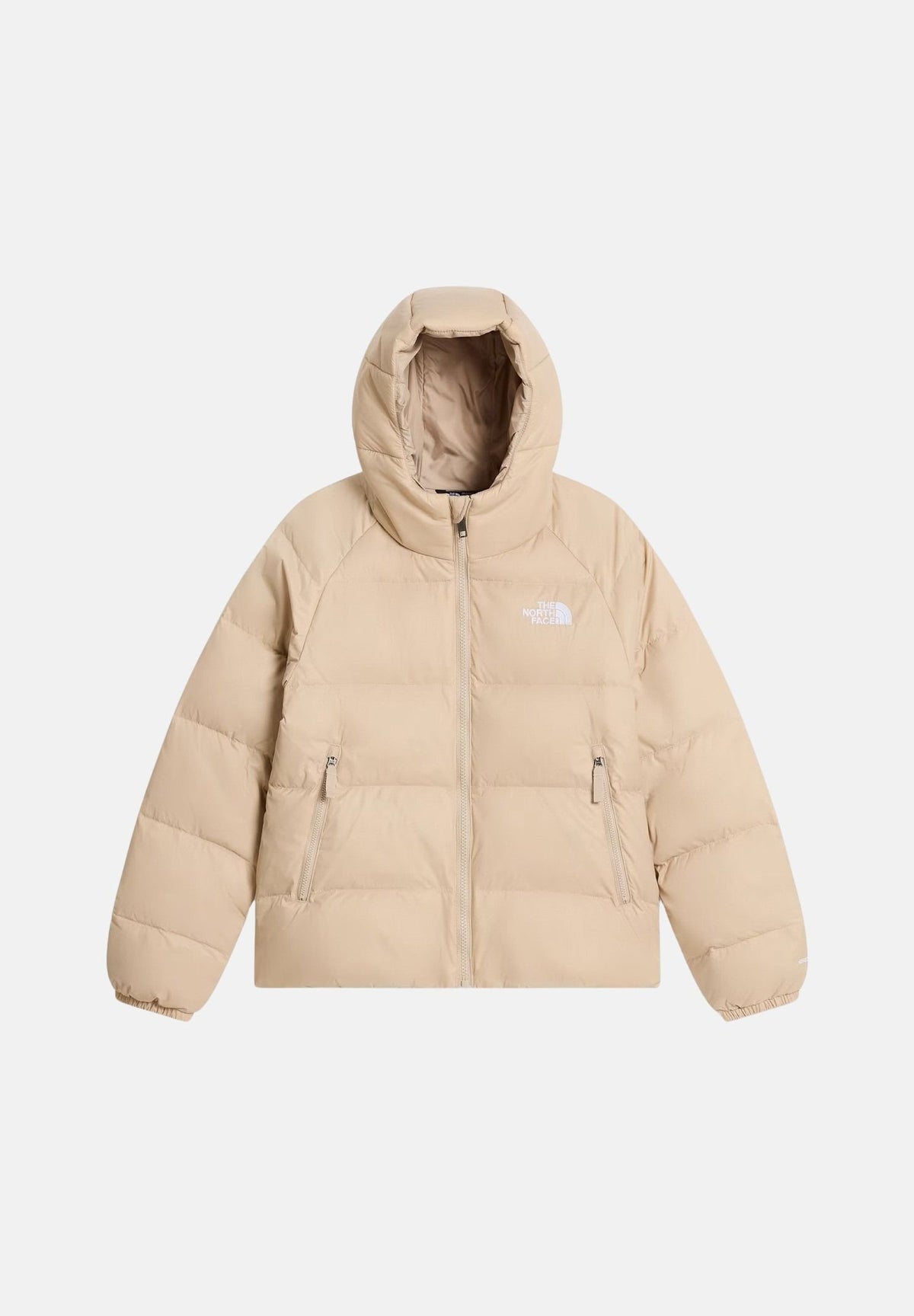 THE NORTH FACE Piumino HYDRENALITE DOWN HOODED beige da bambina con cappuccio fisso e trapuntatura termica. NF0A8H3WN7J1 . THE NORTH FACE