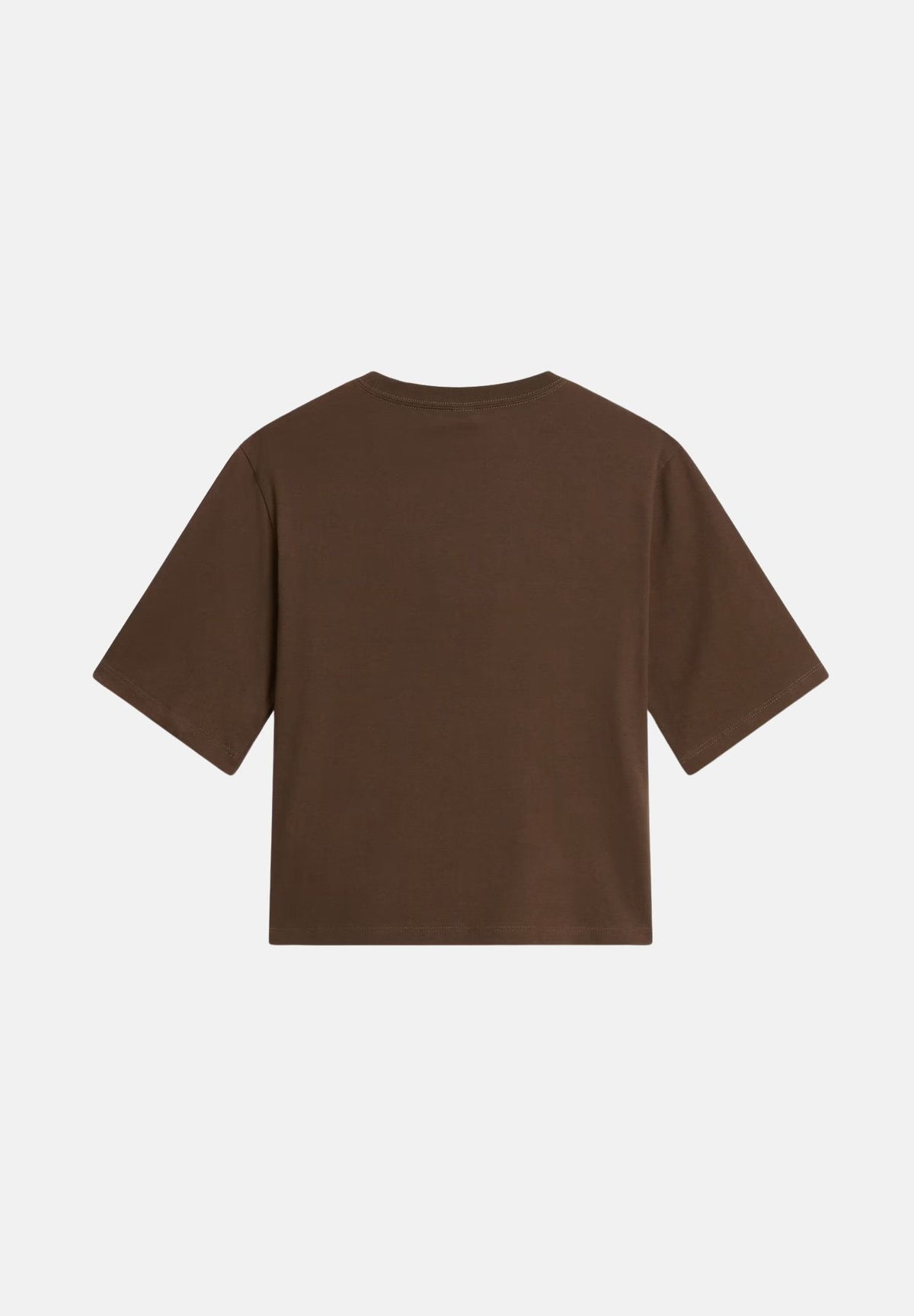 THE NORTH FACE T-shirt manica corta SIMPLE DOME marrone da donna con piccolo logo stampato sul petto. NF0A8H711OI1 . THE NORTH FACE