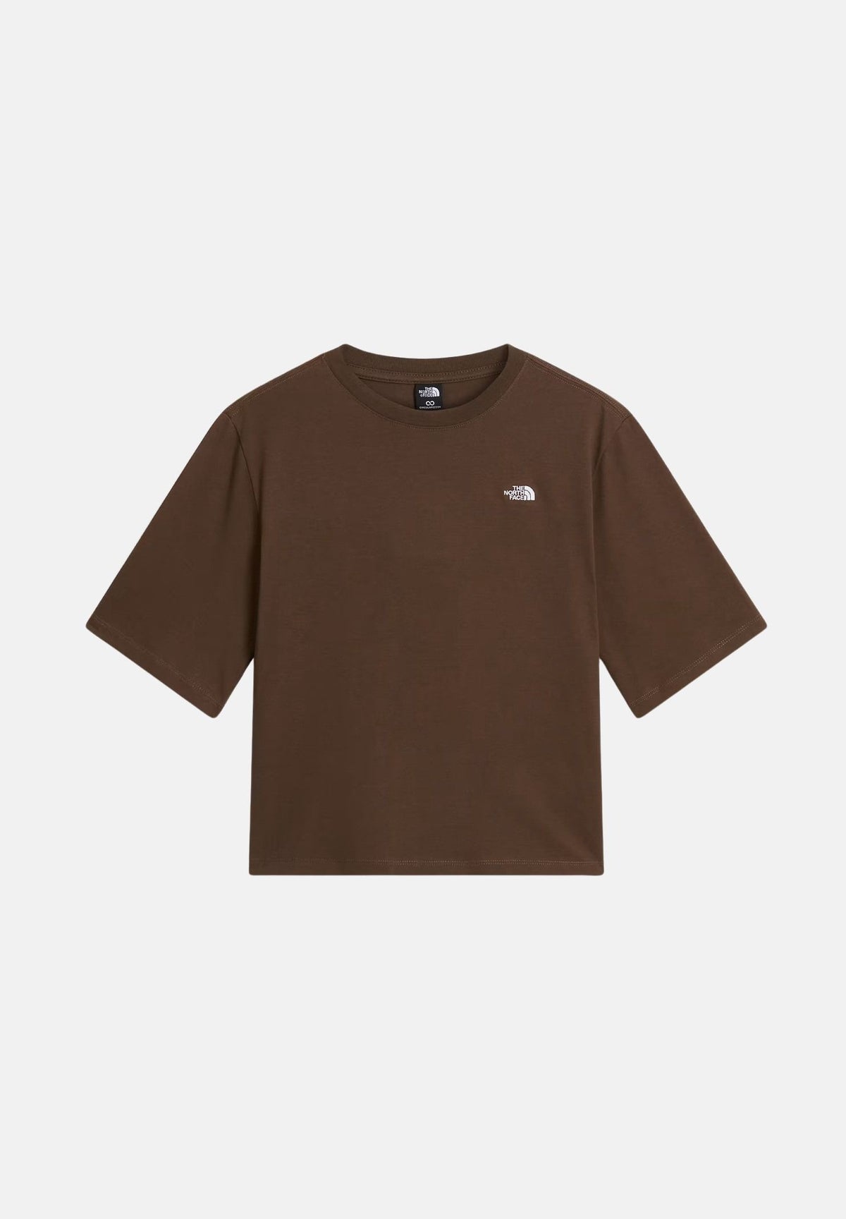 THE NORTH FACE T-shirt manica corta SIMPLE DOME marrone da donna con piccolo logo stampato sul petto. NF0A8H711OI1 . THE NORTH FACE