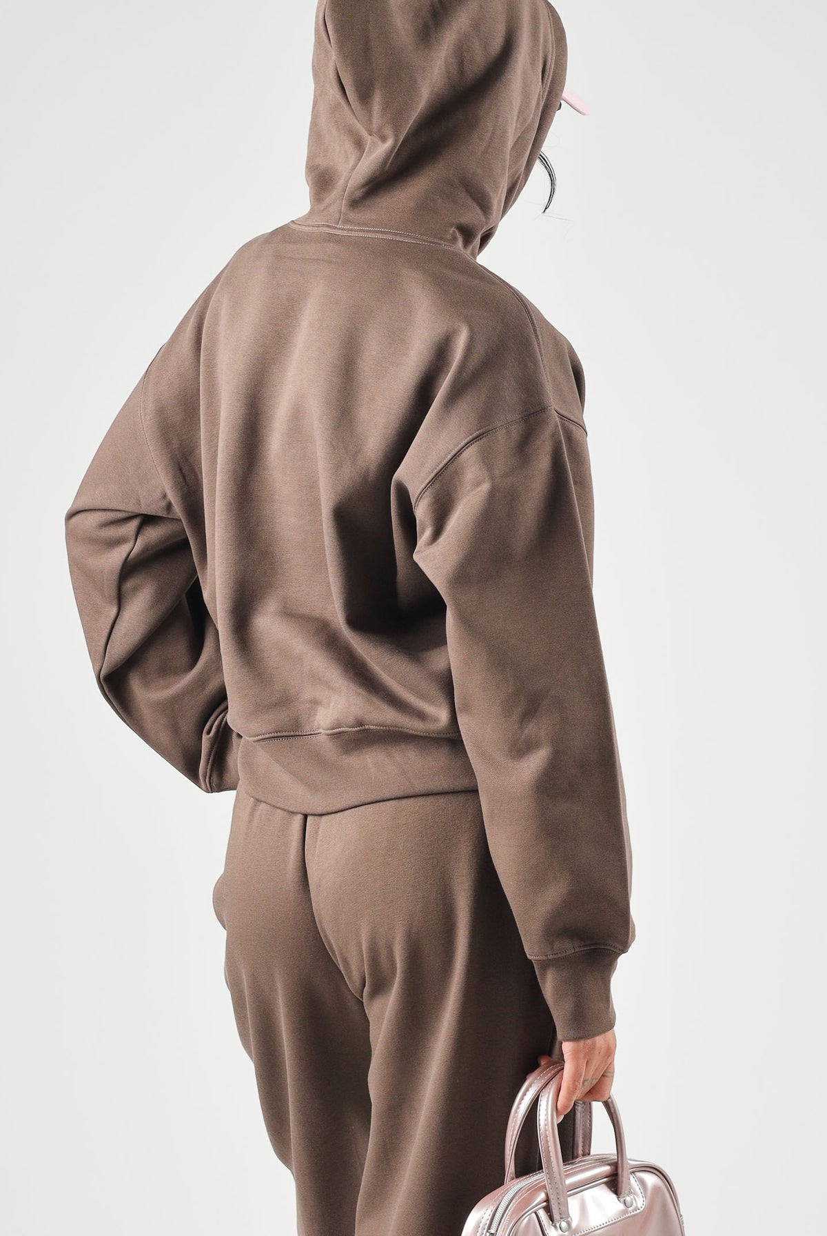 THE NORTH FACE Felpa con cappuccio SIMPLE DOME HOODIE marrone da donna con tasca a marsupio frontale. NF0A8HBX1OI1 . THE NORTH FACE