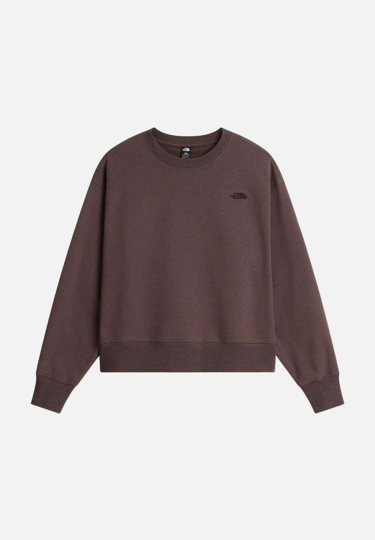 THE NORTH FACE Felpa girocollo SIMPLE DOME CREW marrone da donna con logo sul petto. NF0A8HBY1OI1 . THE NORTH FACE