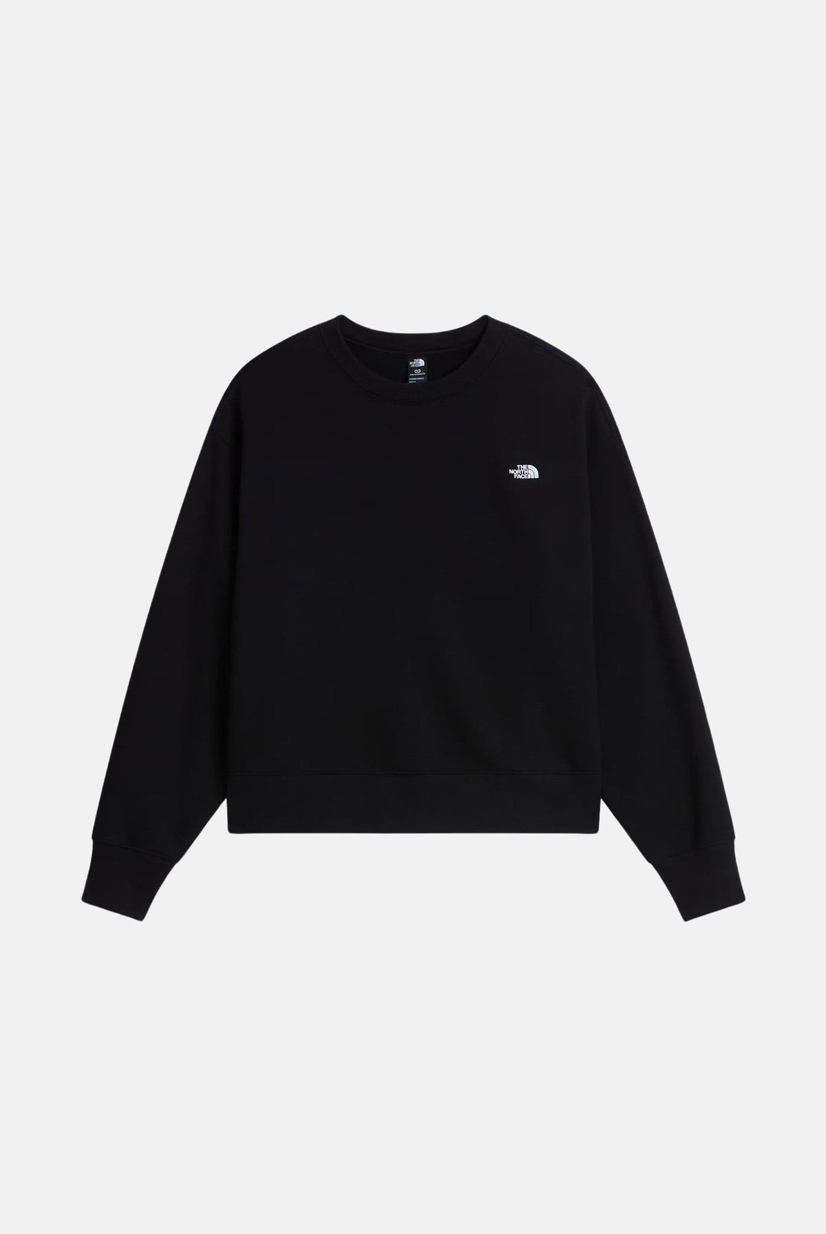 THE NORTH FACE Felpa girocollo SIMPLE DOME CREW nera da donna con logo minimal sul petto. NF0A8HBYJK31 . THE NORTH FACE