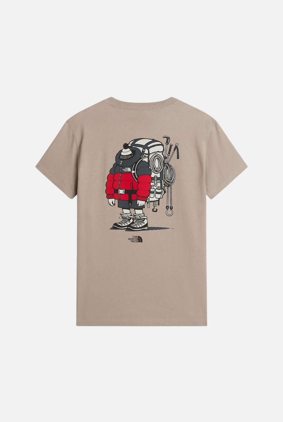 THE NORTH FACE T-shirt mania corta stone slab-sabbia per uomo e donna con piccolo logo grafico applicato. NF0A8JB42MB1 . THE NORTH FACE