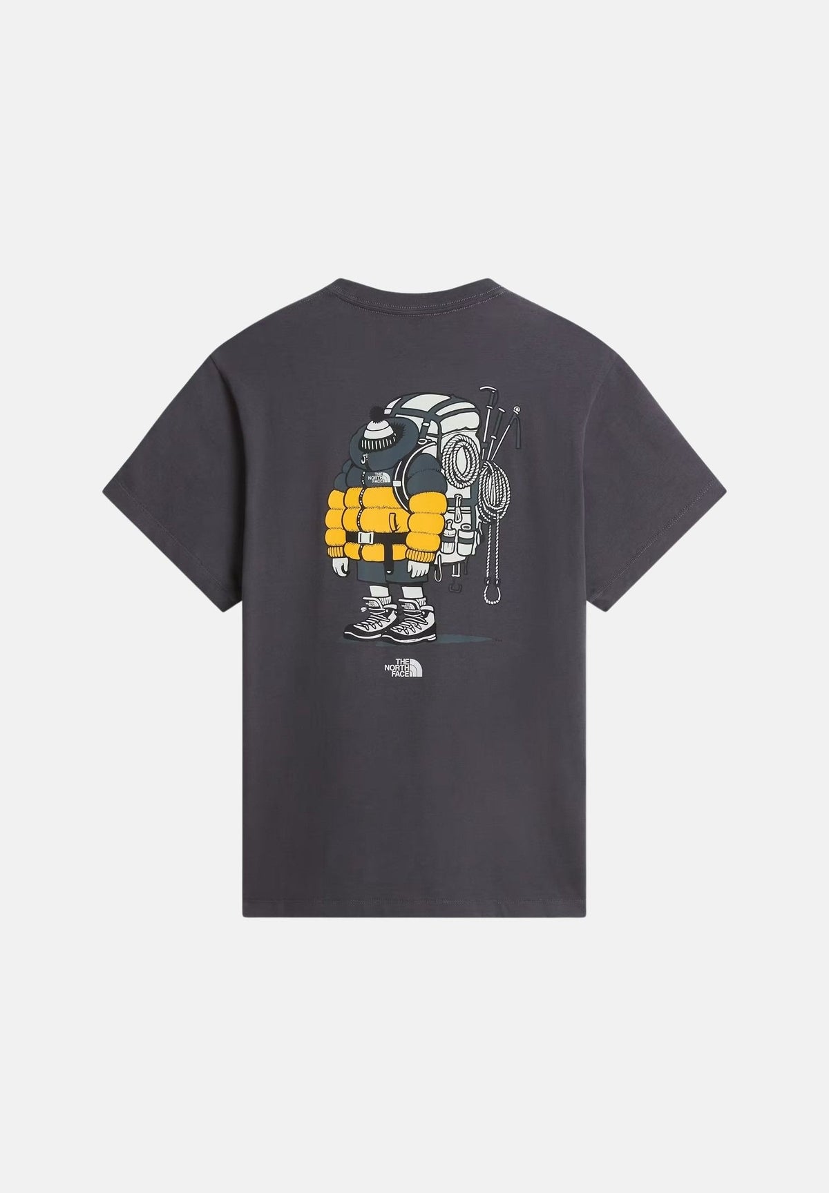 THE NORTH FACE T-shirt manica corta GEAR UP GET OUT GRAPHIC grigia per uomo e donna con grafica serigrafata NF0A8JB4RHI1 . THE NORTH FACE