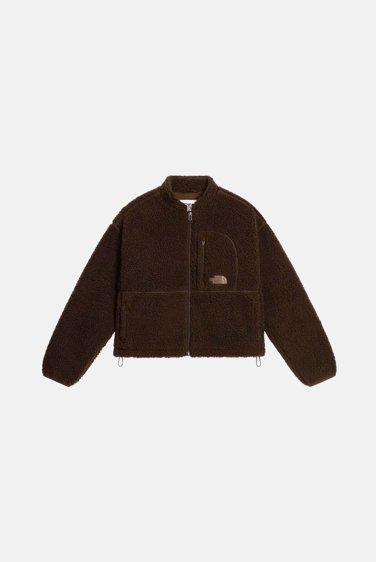 THE NORTH FACE Felpa in pile FLEECE FULL ZIP marrone castagna da donna con mini logo NF0A8KQYNMF1 . THE NORTH FACE