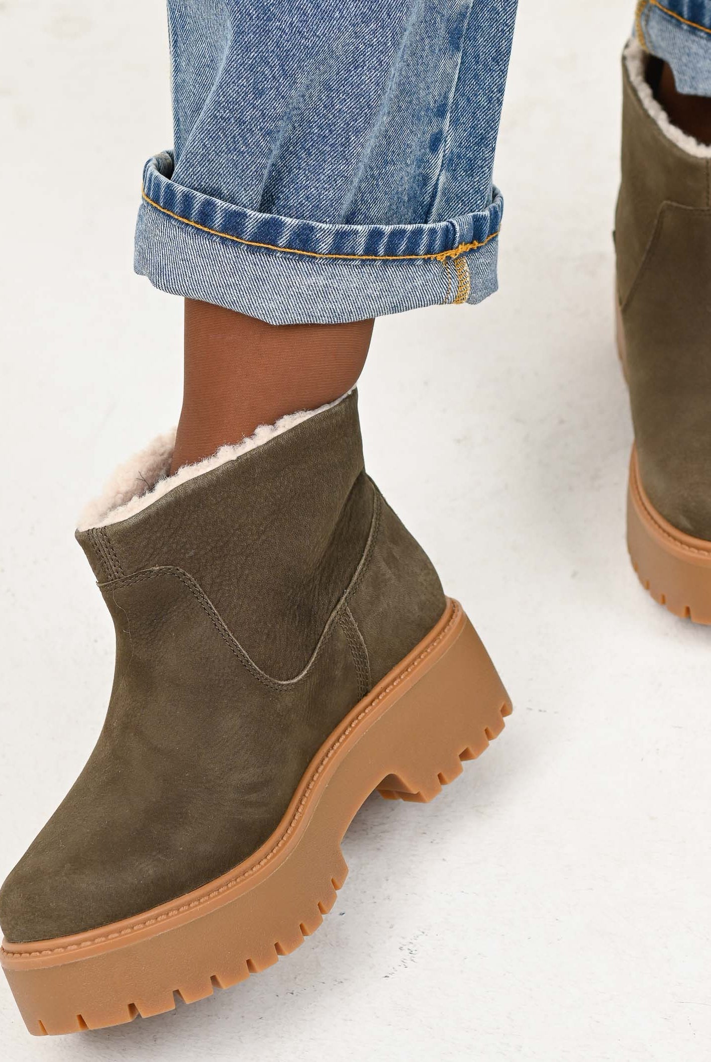 TIMBERLAND Stivaletti foderati con Plateau Stone Street marroni da donna TB0A283GW011 . TIMBERLAND