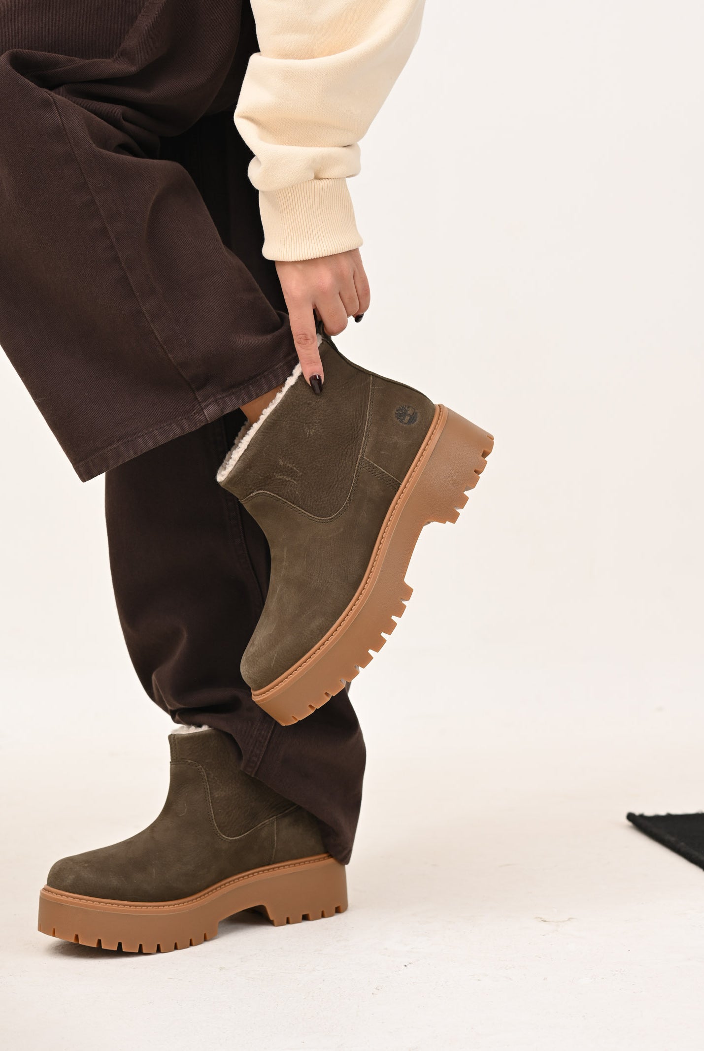 TIMBERLAND Stivaletti foderati con Plateau Stone Street marroni da donna TB0A283GW011 . TIMBERLAND