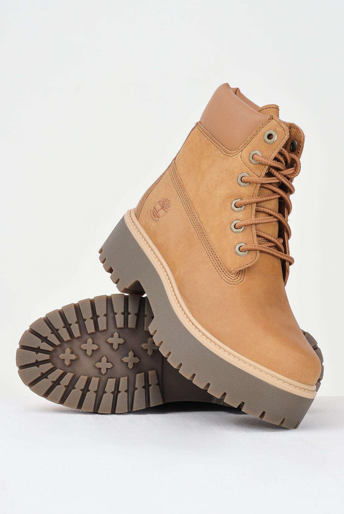 TIMBERLAND Anfibi con Plateau Stone Street 6-Inch beige da donna TB0A2H3CEN11 . TIMBERLAND