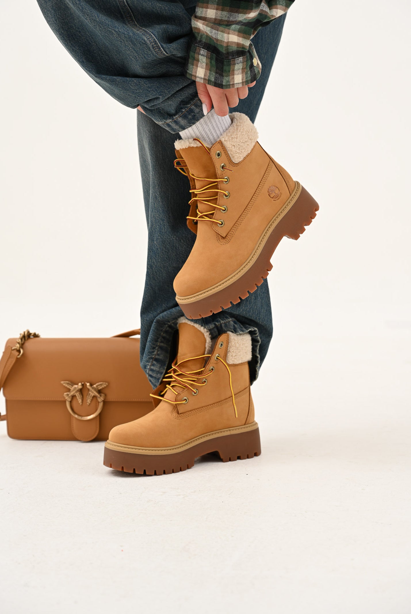 TIMBERLAND Anfibi impermeabili foderati con Plateau Stone Street gialli da donna TB0A2PU67541 . TIMBERLAND