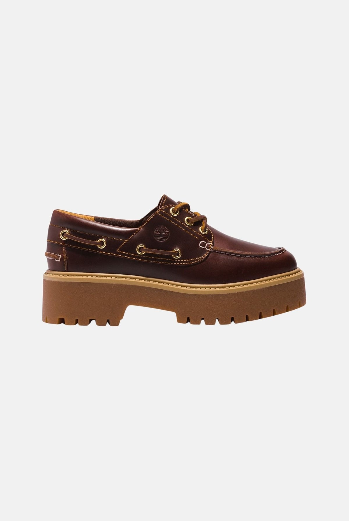 TIMBERLAND Mocassini stringati marrone scuro per uomo e donna con suola platform carrarmato TB0A2QDMD571 . TIMBERLAND