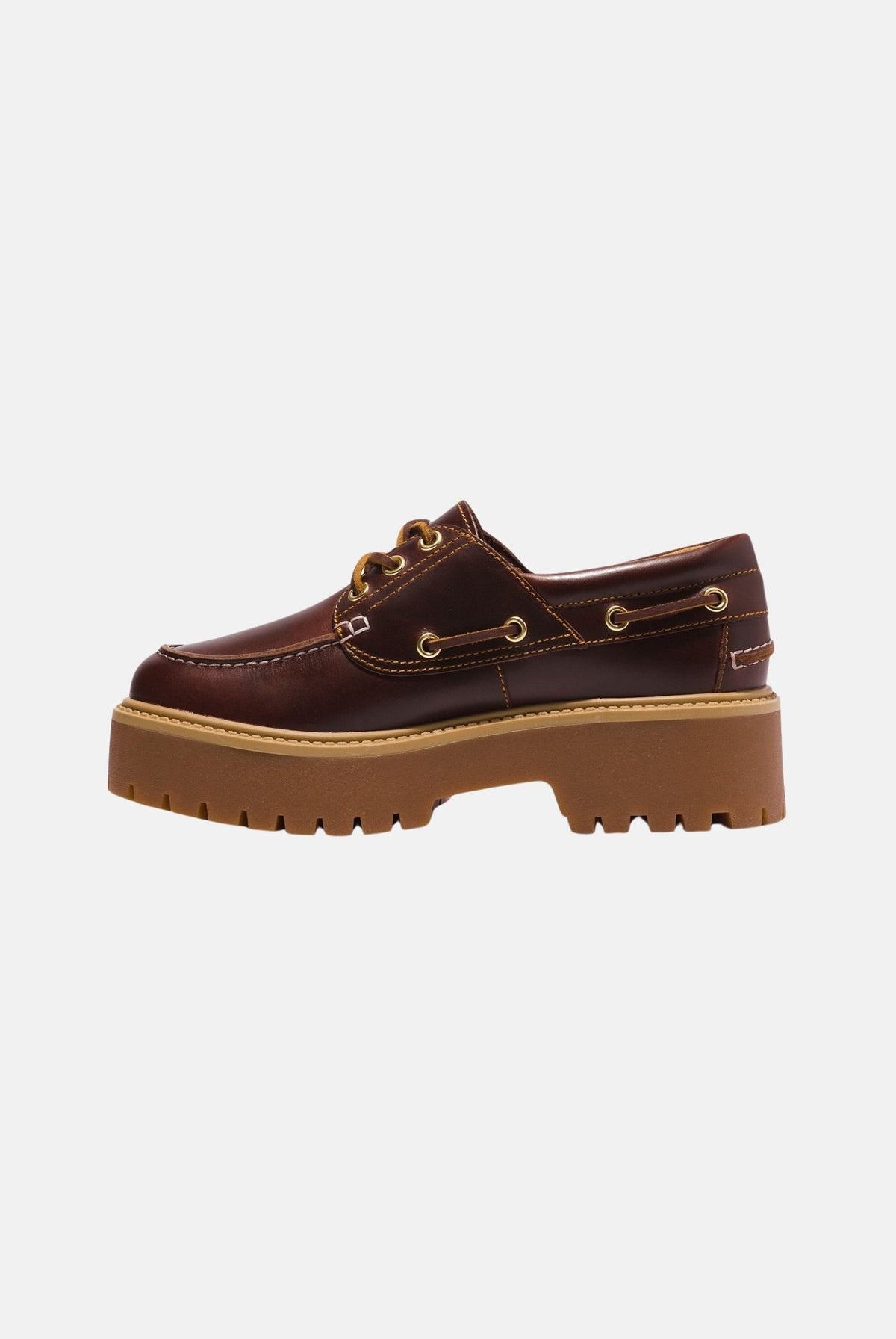 TIMBERLAND Mocassini stringati marrone scuro per uomo e donna con suola platform carrarmato TB0A2QDMD571 . TIMBERLAND