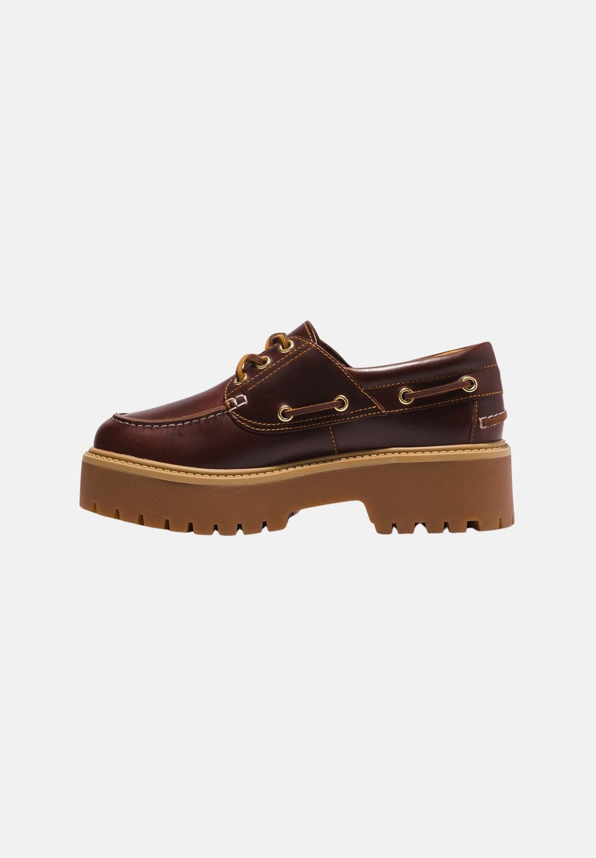 TIMBERLAND Mocassini stringati marrone scuro per uomo e donna con suola platform carrarmato TB0A2QDMD571 . TIMBERLAND