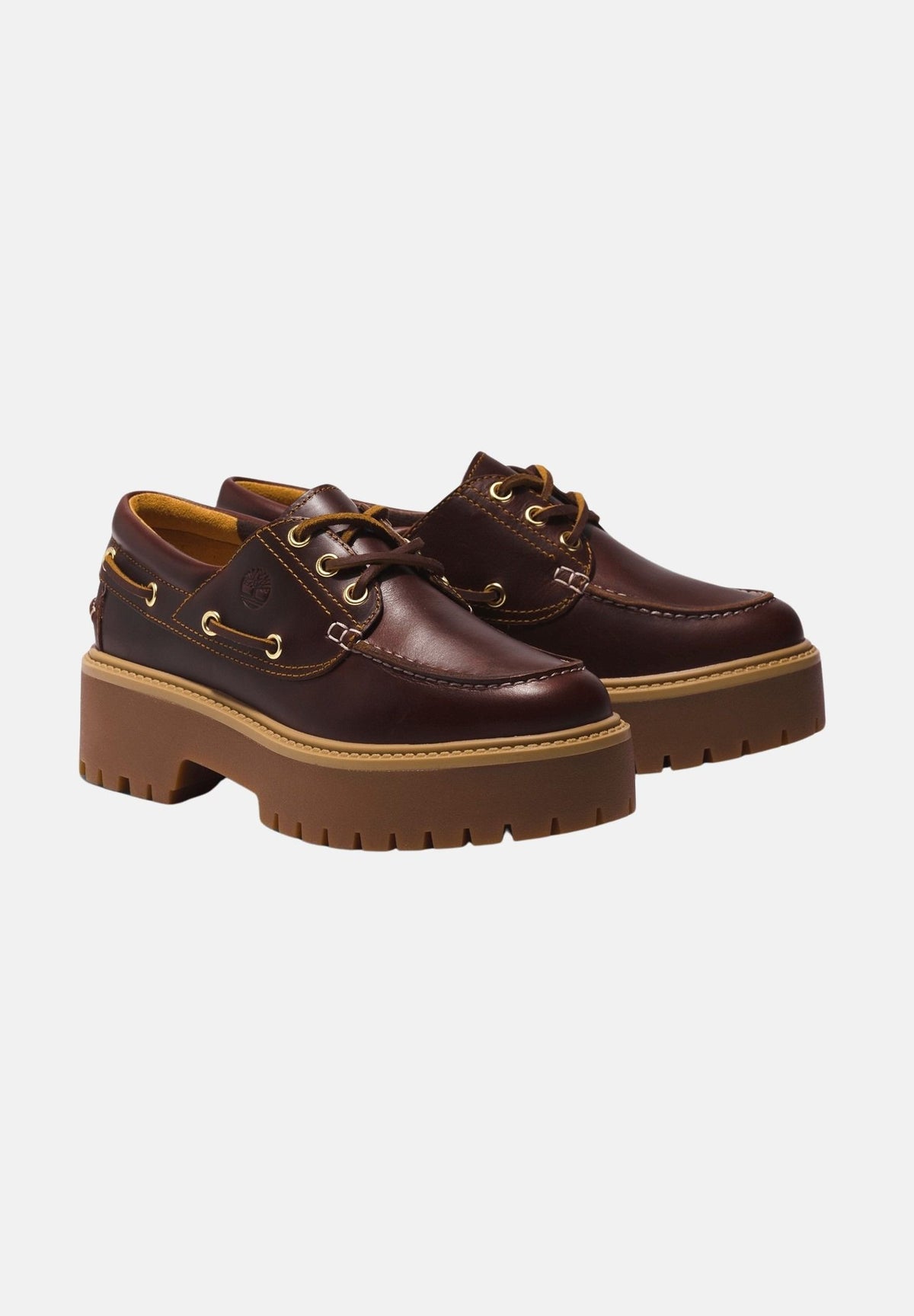 TIMBERLAND Mocassini stringati marrone scuro per uomo e donna con suola platform carrarmato TB0A2QDMD571 . TIMBERLAND