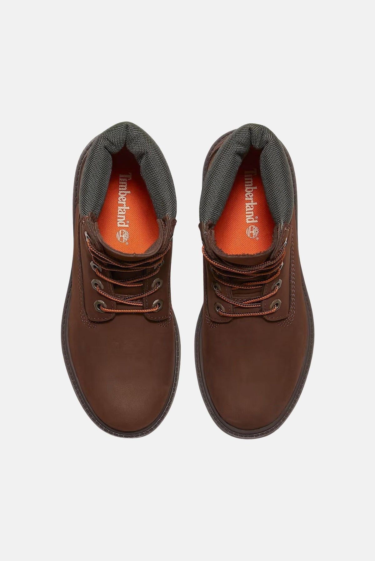 TIMBERLAND Stivaletti nabuk marrone per uomo e donna con collo imbottito e suola carrarmato in gomma. TB0A43F8A6Q1 . TIMBERLAND