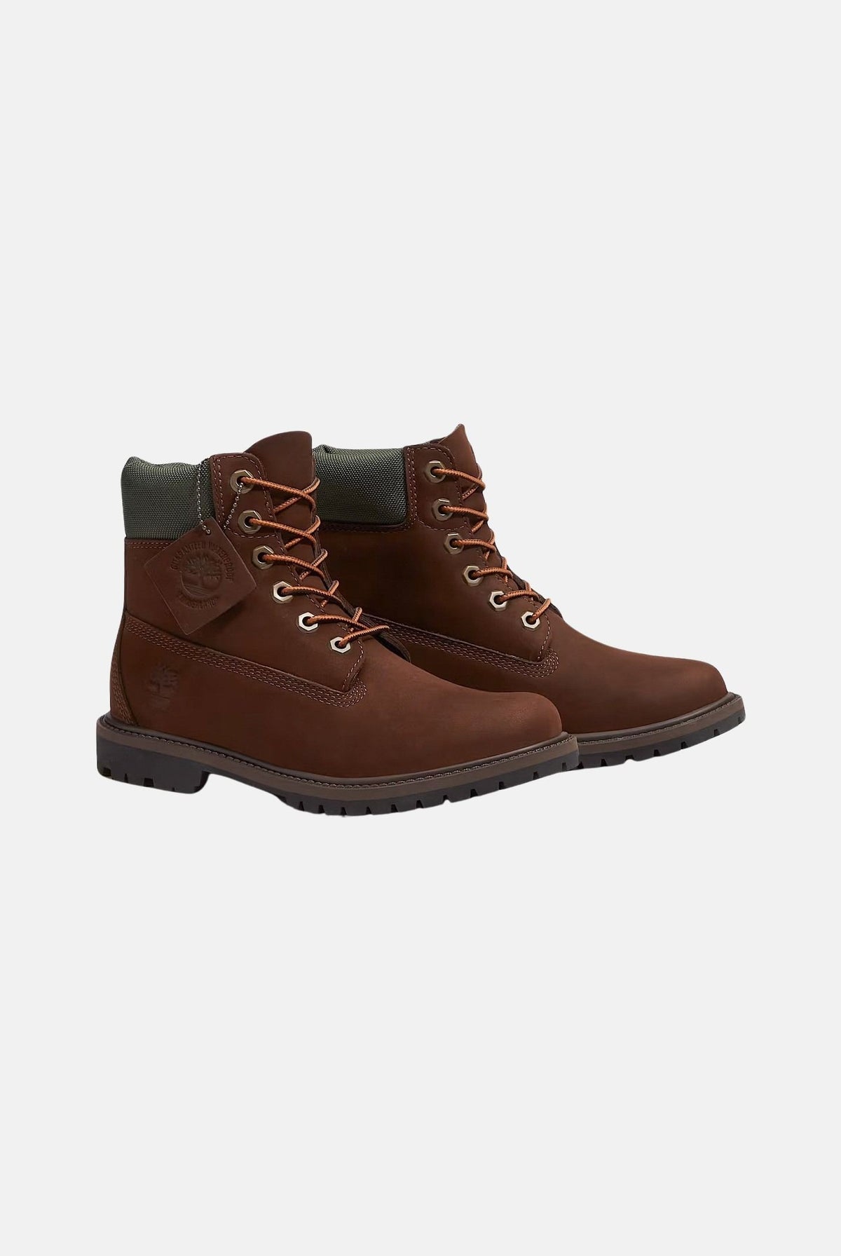 TIMBERLAND Stivaletti nabuk marrone per uomo e donna con collo imbottito e suola carrarmato in gomma. TB0A43F8A6Q1 . TIMBERLAND