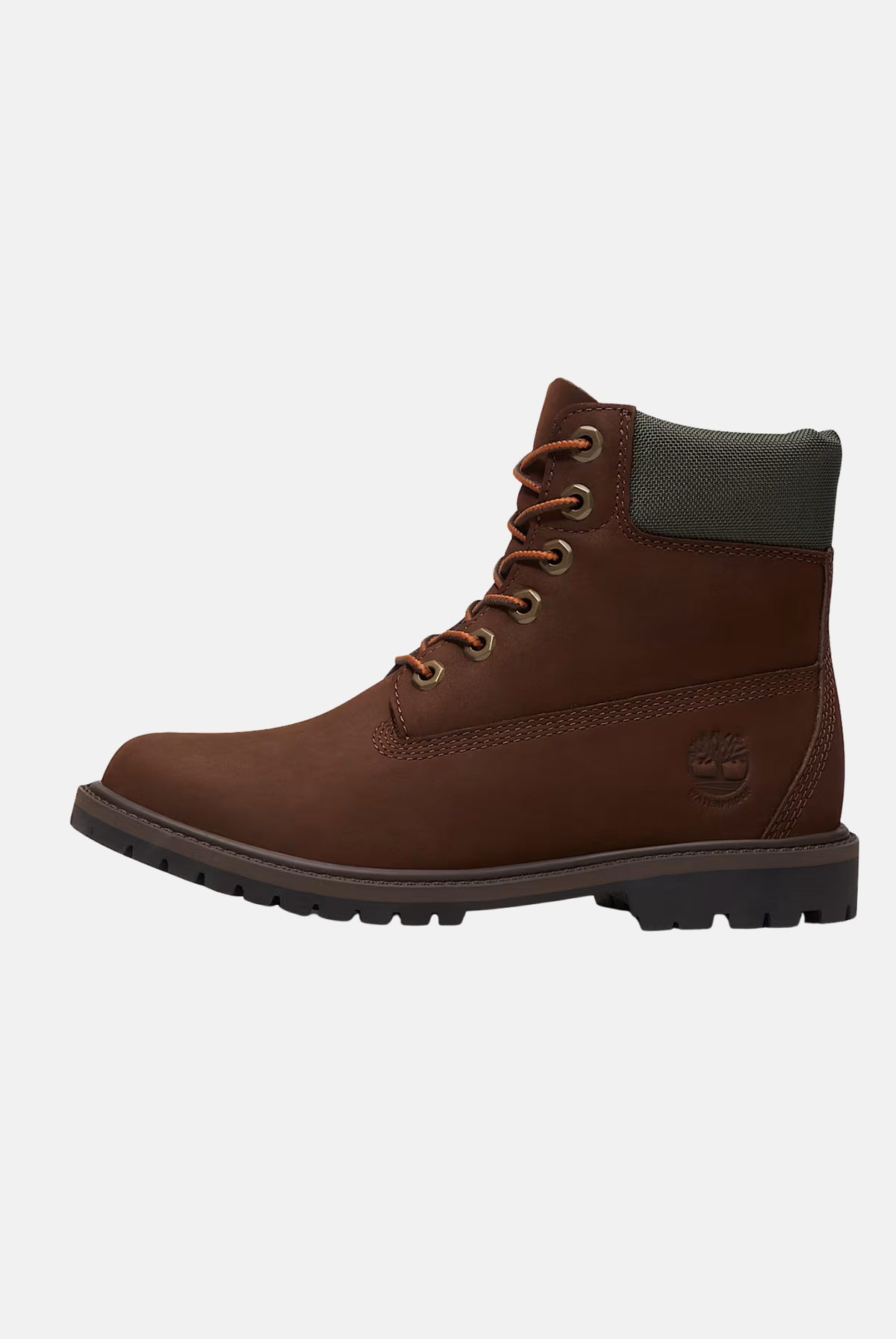 TIMBERLAND Stivaletti nabuk marrone per uomo e donna con collo imbottito e suola carrarmato in gomma. TB0A43F8A6Q1 . TIMBERLAND