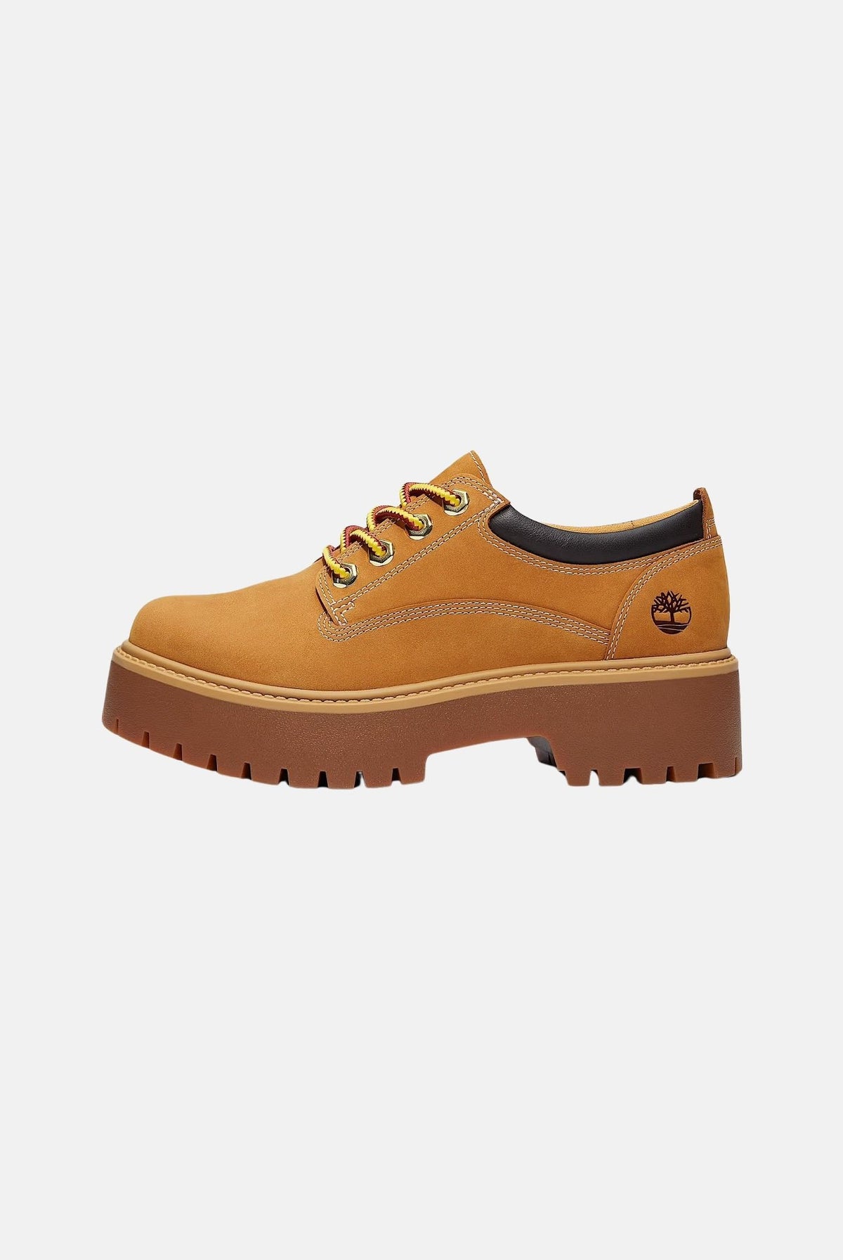 TIMBERLAND Mocassini STONE STREET marrone chiaro da donna<BR/> in pelle nubuck e suola platform carrarmato. TB0A5UF97541 . TIMBERLAND