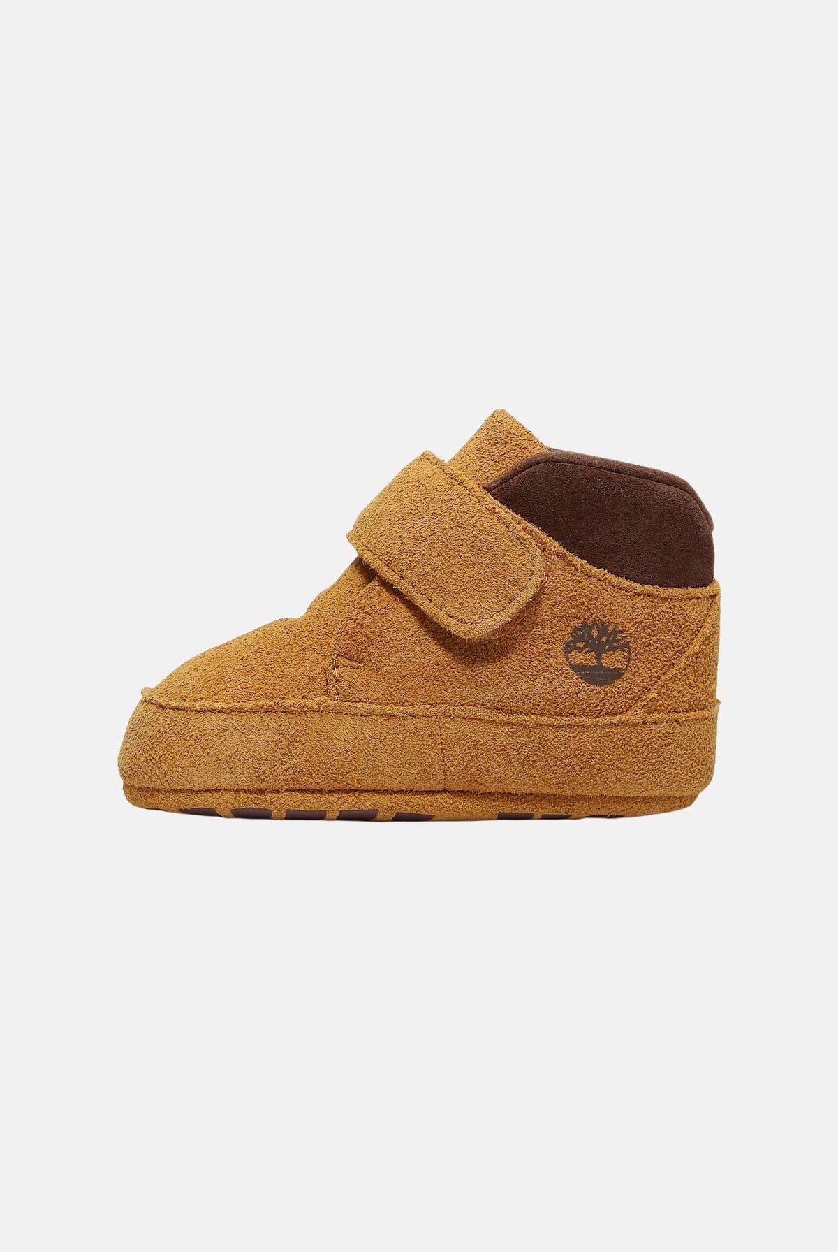 TIMBERLAND Scarpe da culla camoscio gialle per neonato con pratica chiusura a strappo e logo impresso. TB0A6H8GEZ01 . TIMBERLAND