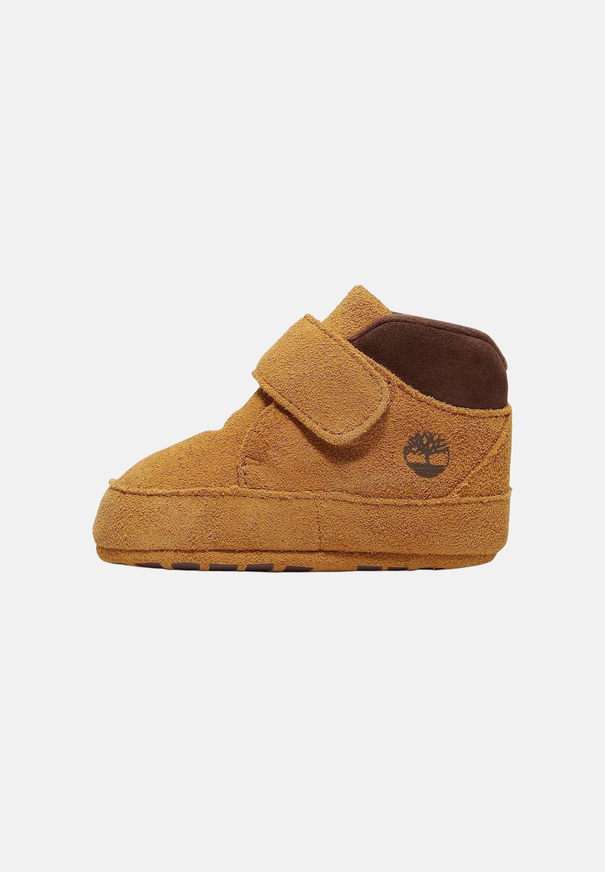 TIMBERLAND Scarpe da culla camoscio gialle per neonato con pratica chiusura a strappo e logo impresso. TB0A6H8GEZ01 . TIMBERLAND