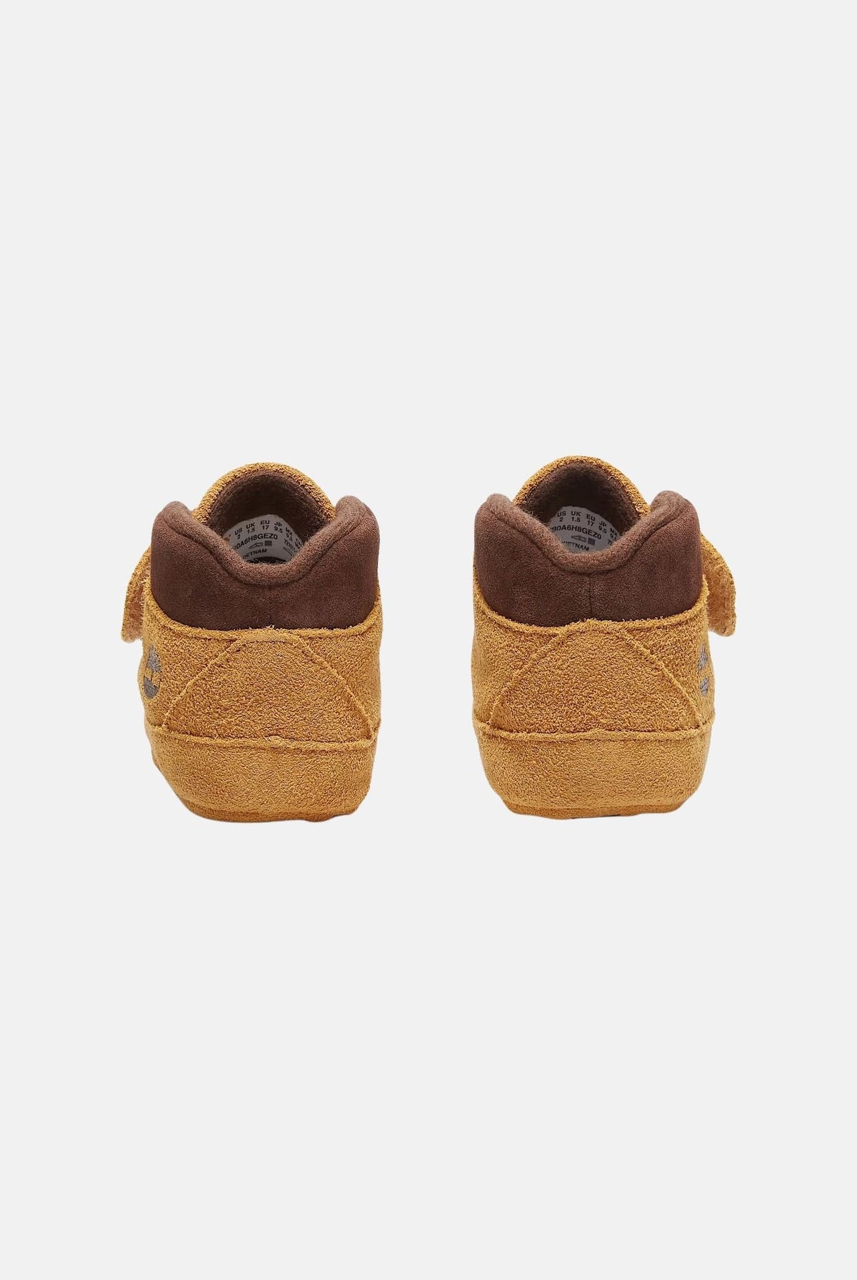 TIMBERLAND Scarpe da culla camoscio gialle per neonato con pratica chiusura a strappo e logo impresso. TB0A6H8GEZ01 . TIMBERLAND