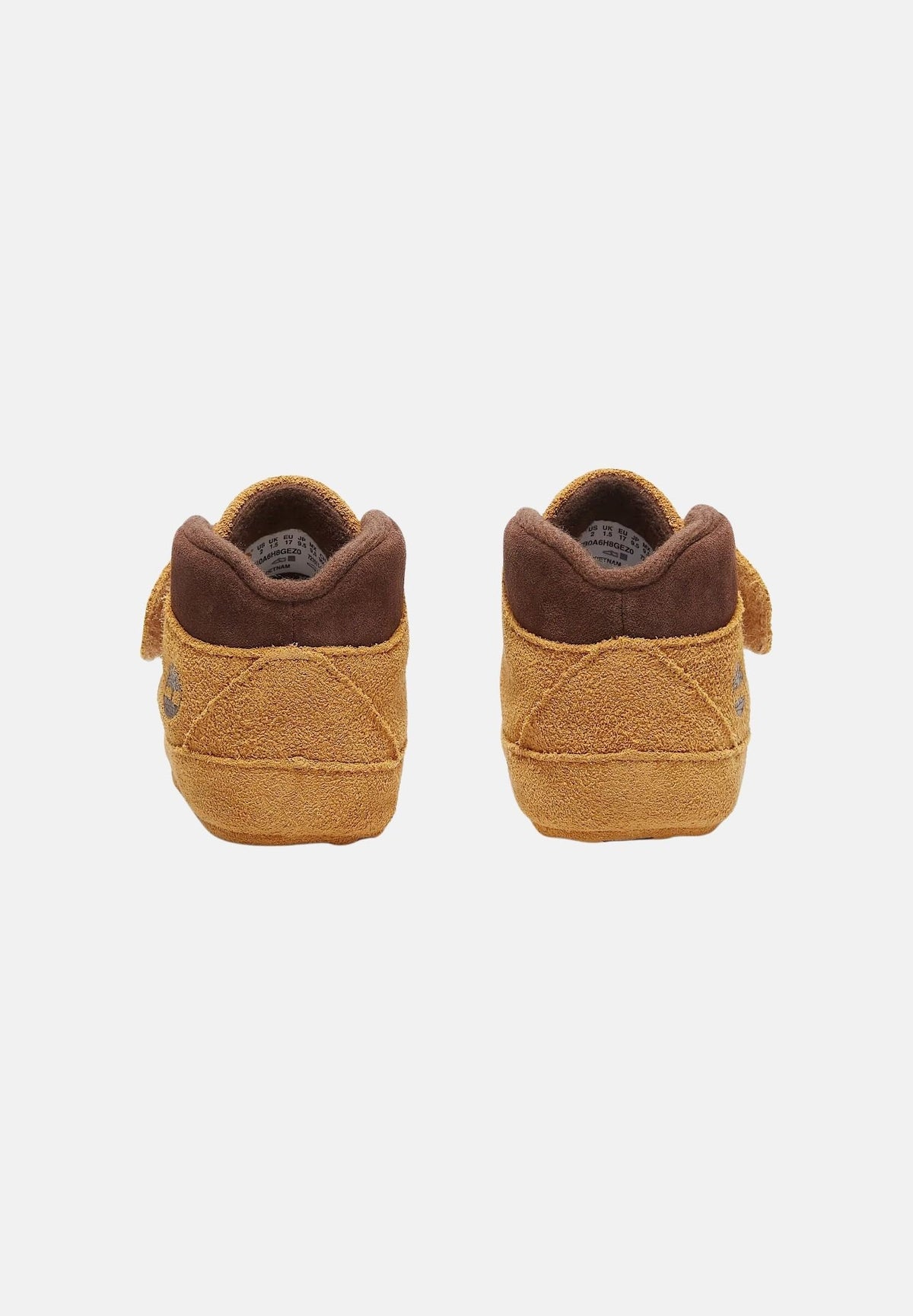 TIMBERLAND Scarpe da culla camoscio gialle per neonato con pratica chiusura a strappo e logo impresso. TB0A6H8GEZ01 . TIMBERLAND