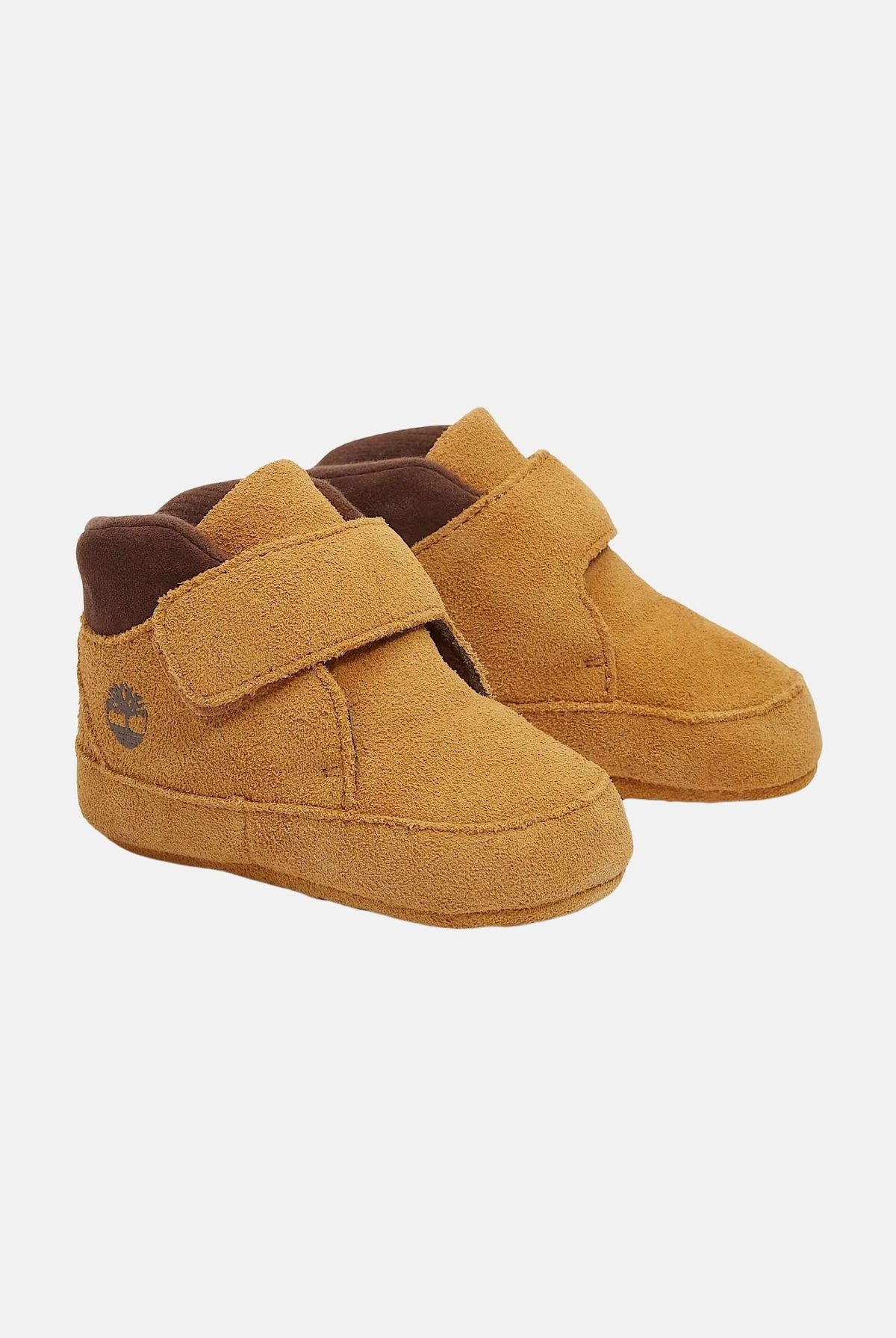 TIMBERLAND Scarpe da culla camoscio gialle per neonato con pratica chiusura a strappo e logo impresso. TB0A6H8GEZ01 . TIMBERLAND