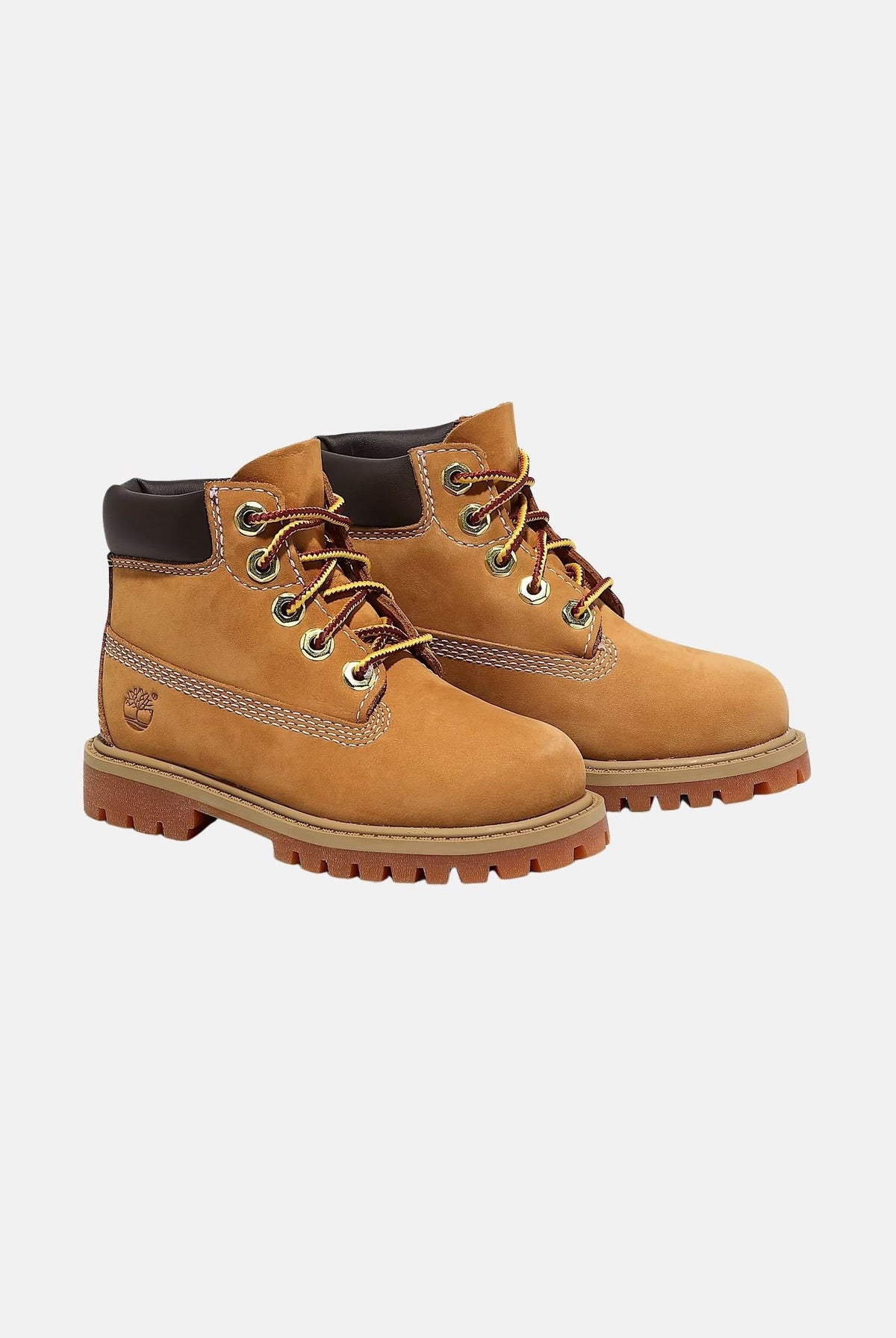 TIMBERLAND Stivali nabuk marrone-cuoio per bambino e bambina con dettagli imbottiti a contrasto e suola carrarmato. TB1128097131 . TIMBERLAND