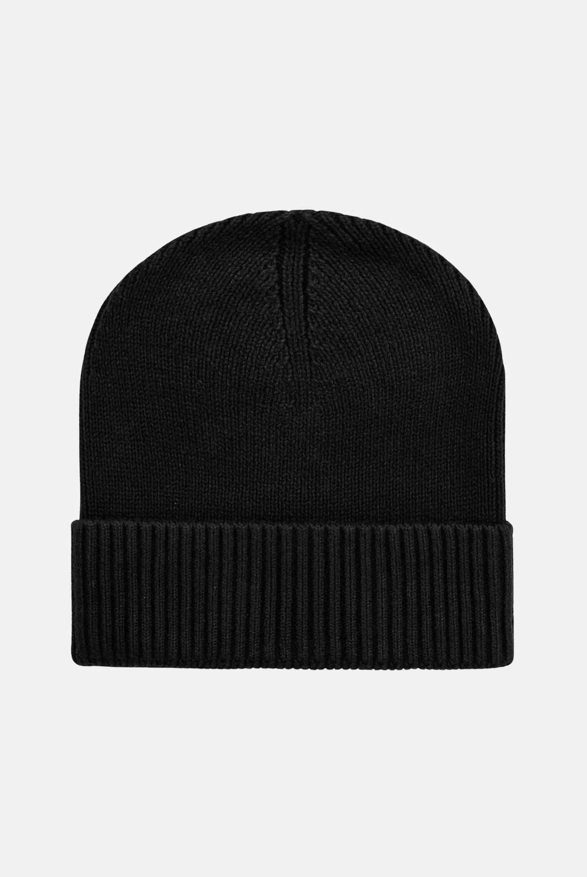 TOMMY HILFIGER Cappello nero per uomo e donna con lavorazione a costine e ricamo dell'iconico flag tricolore sul risvolto. AM0AM12796 BDS TOMMY HILFIGER