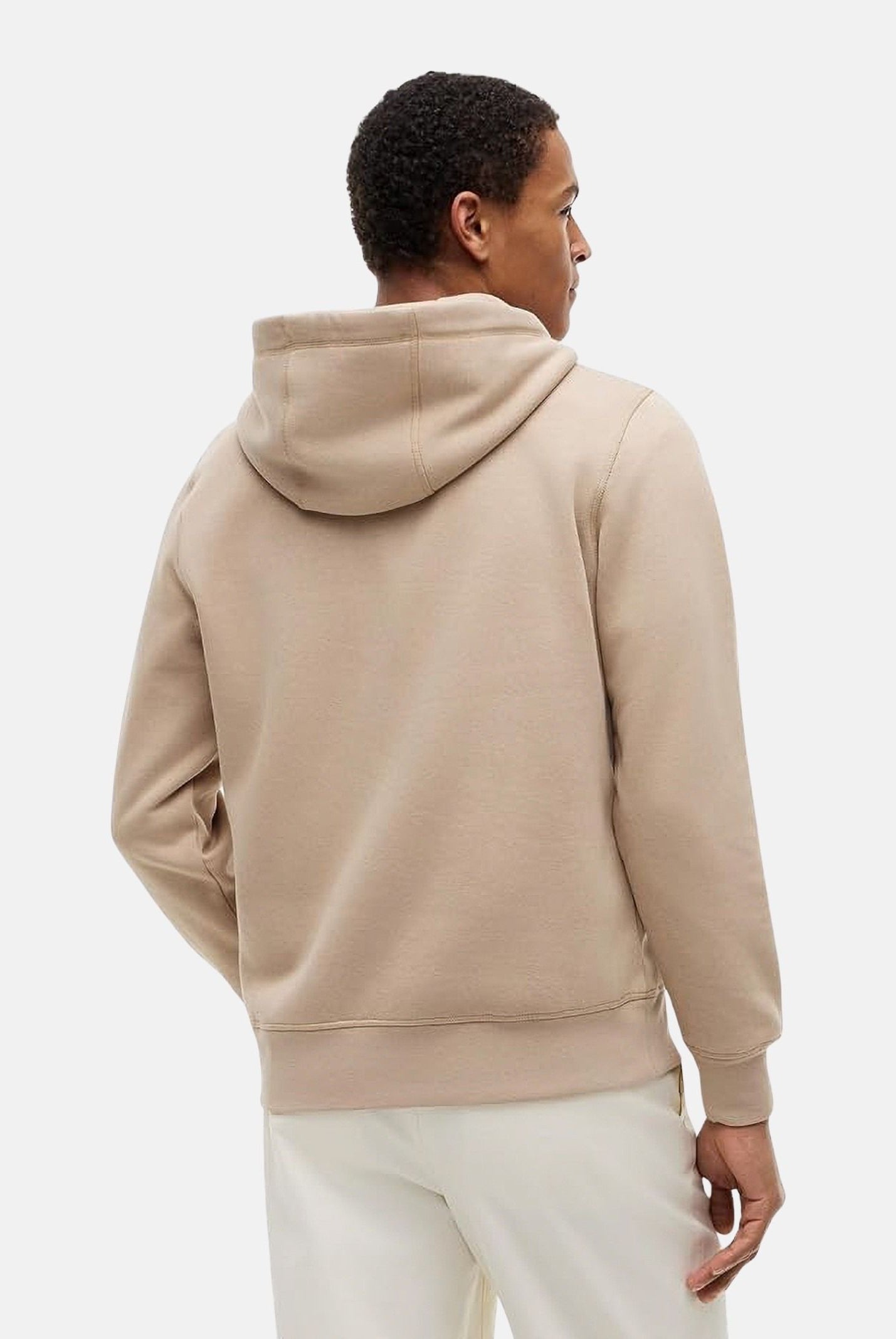 TOMMY HILFIGER Felpa ORGANIC COTTON BLEND con cappuccio, khaki-beige da uomo con logo centrle <BR/> MW0MW11599 AEG TOMMY HILFIGER