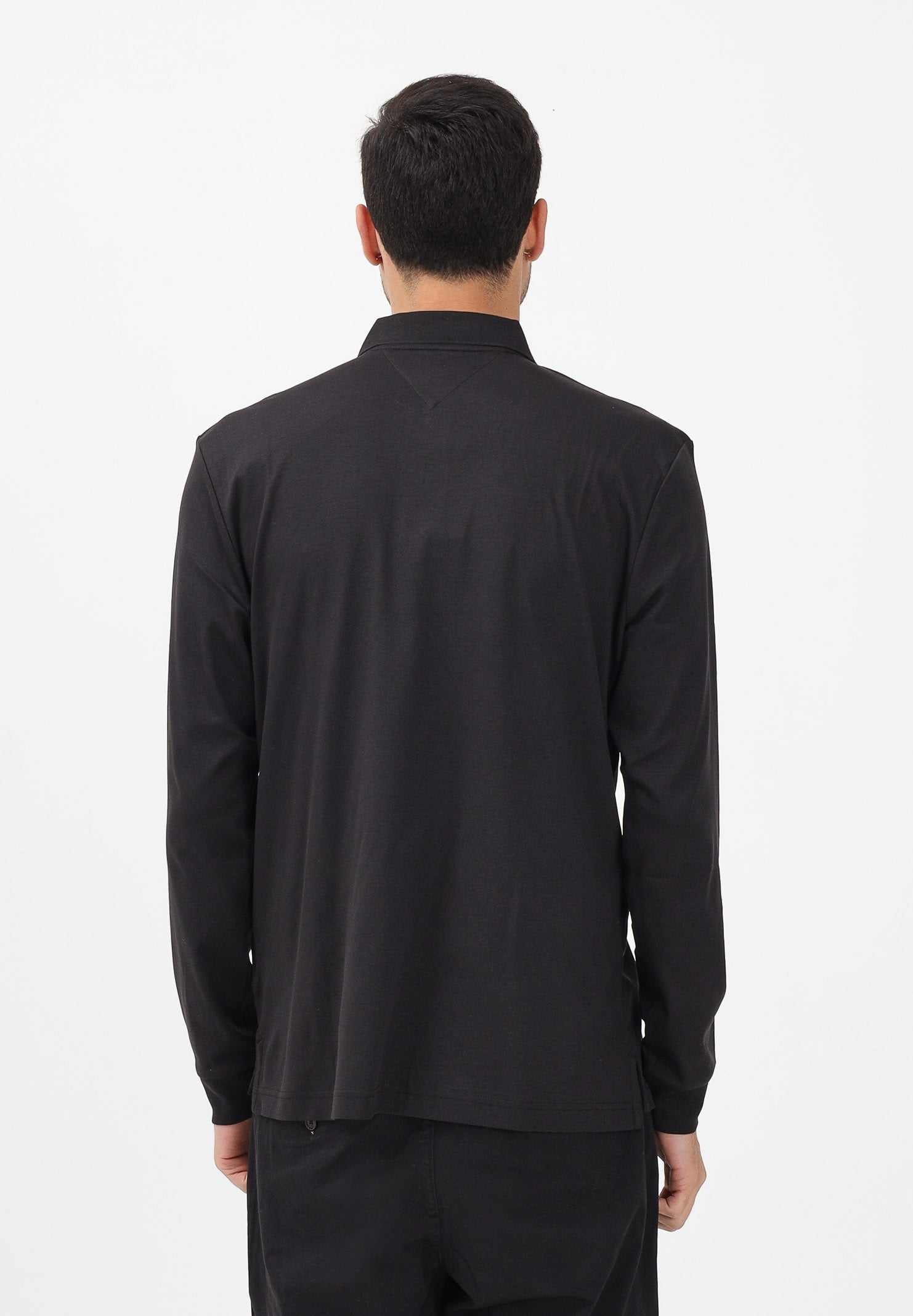 TOMMY HILFIGER Polo a manica lunga nera da uomo MW0MW37317 BDS TOMMY HILFIGER