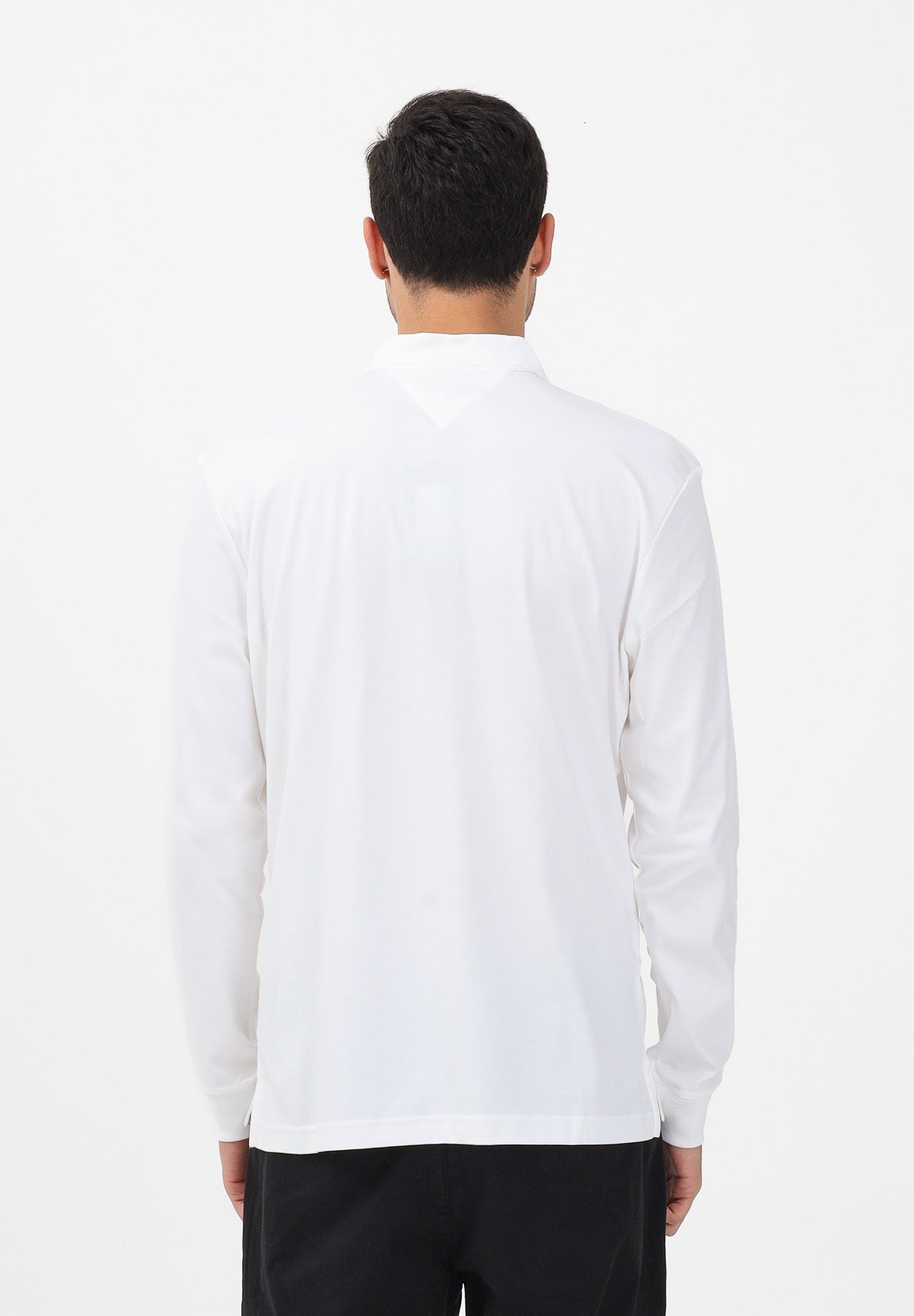 TOMMY HILFIGER Polo a manica lunga bianca da uomo MW0MW37317 YBR TOMMY HILFIGER