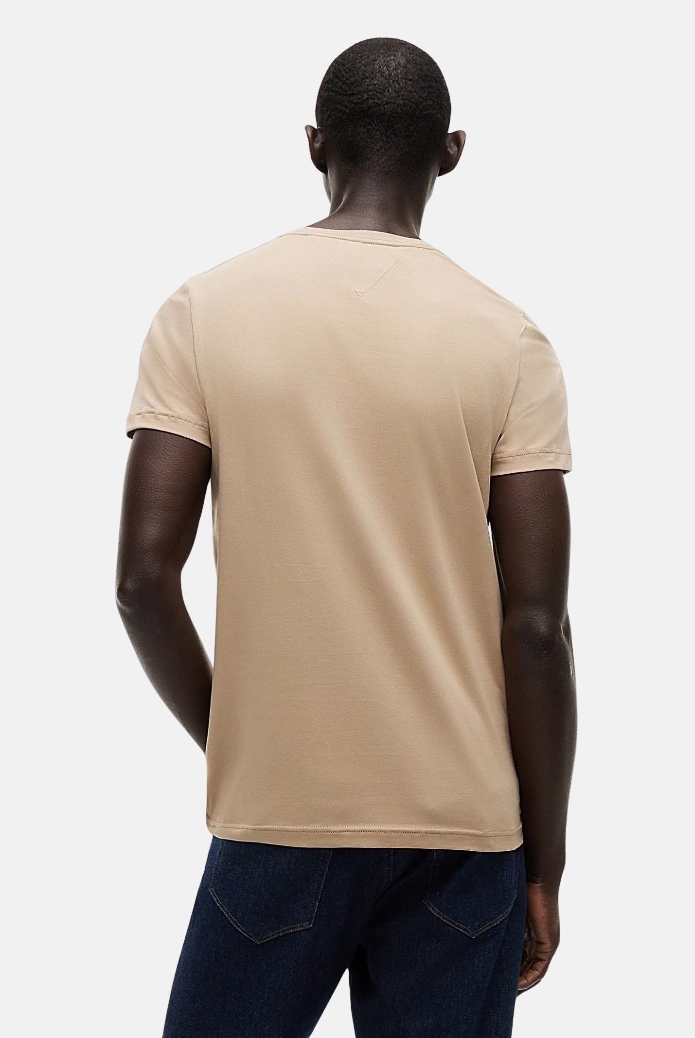 TOMMY HILFIGER T-shirt FLAG EMBROIDERY khaki beige da uomo<BR/> MW0MW39995 AEG TOMMY HILFIGER