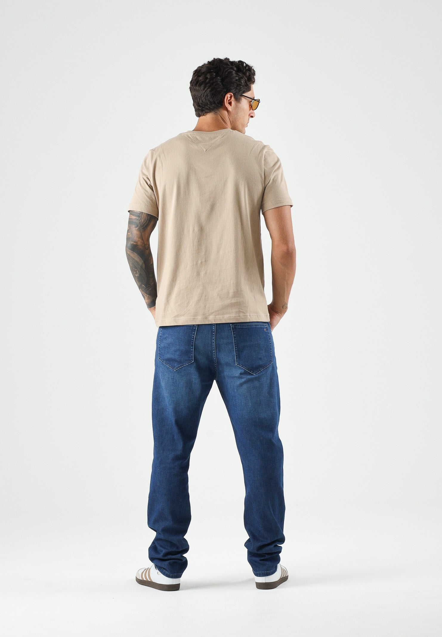 TOMMY HILFIGER T-shirt FLAG EMBROIDERY khaki beige da uomo<BR/> MW0MW39995 AEG TOMMY HILFIGER