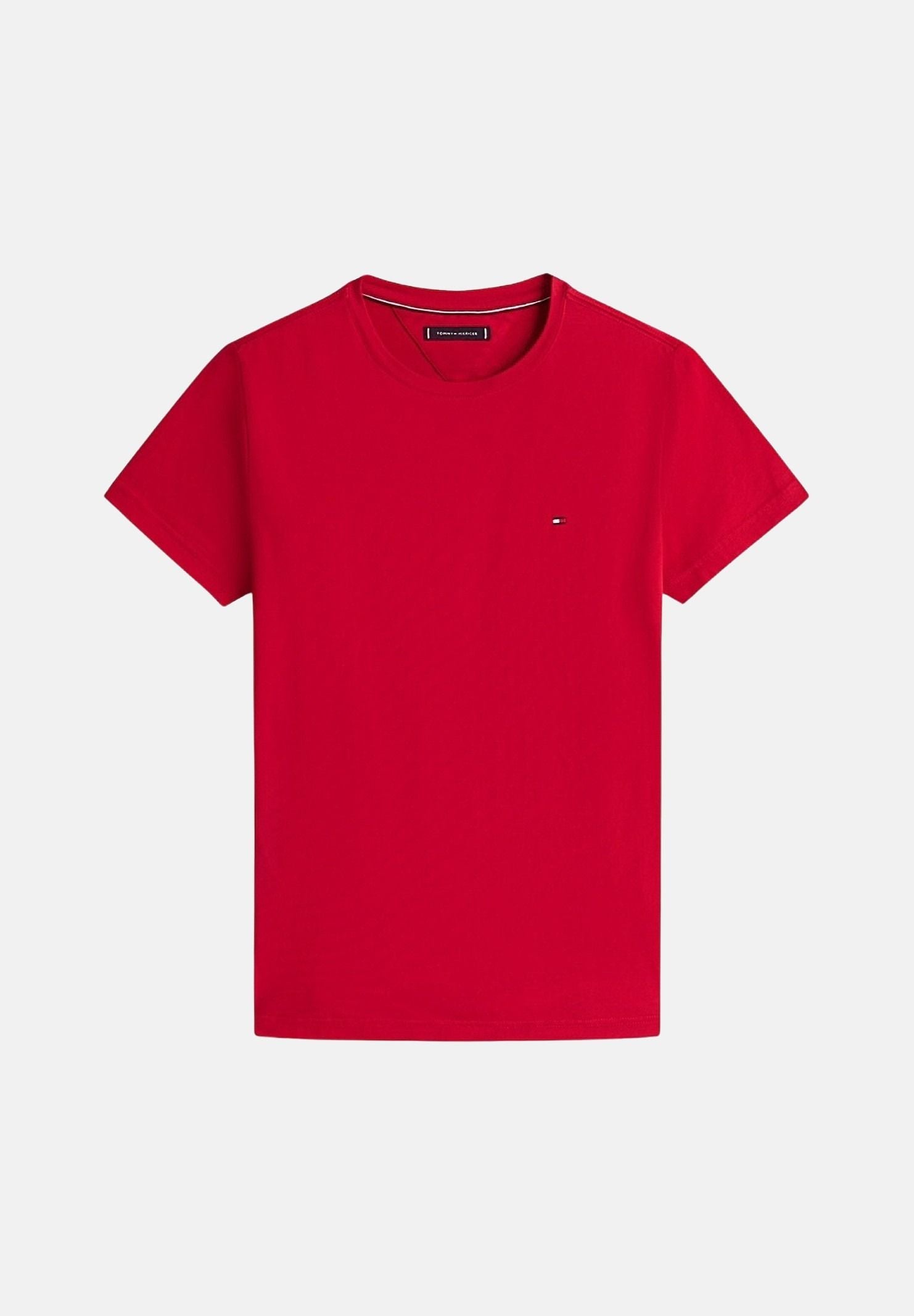 TOMMY HILFIGER T-shirt a manica corta rossa da uomo con logo laterale MW0MW39995 XLD TOMMY HILFIGER