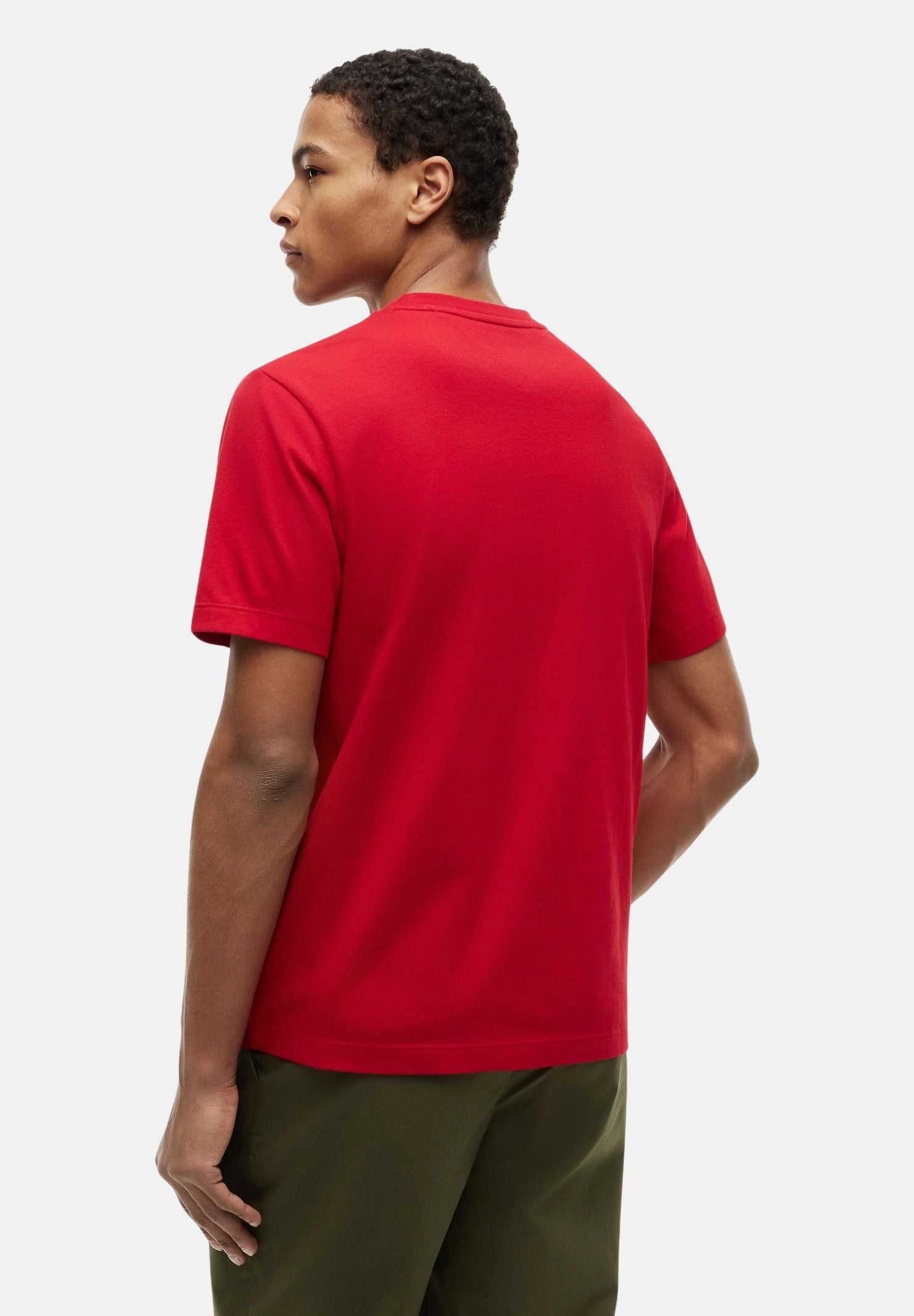 TOMMY HILFIGER T-shirt a manica corta rossa da uomo con logo laterale MW0MW39995 XLD TOMMY HILFIGER