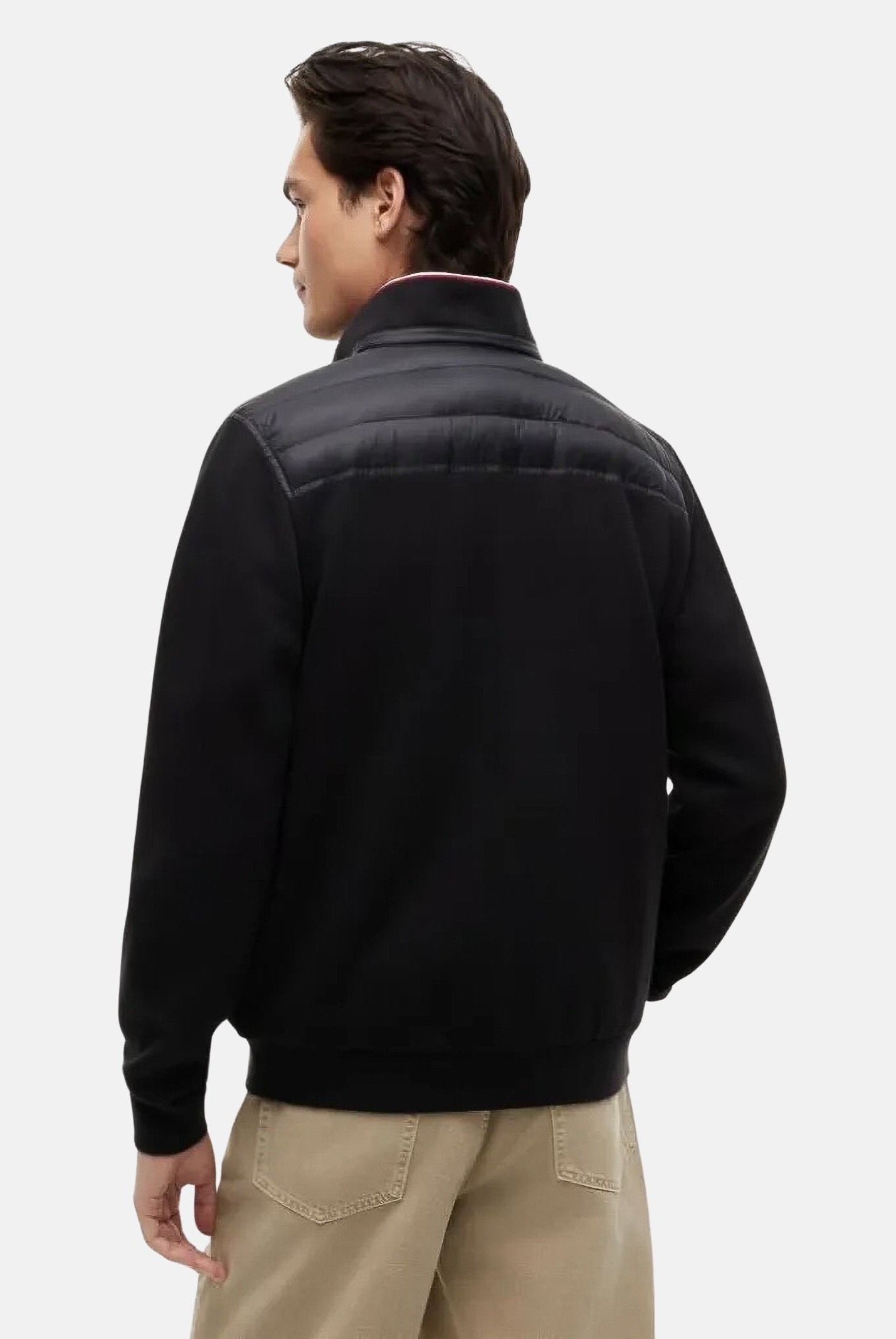 TOMMY HILFIGER Giubbotto KNIT ZIP-THRU nero da uomo con mini logo laterale<BR/>nero, uomo. MW0MW41329 BDS TOMMY HILFIGER