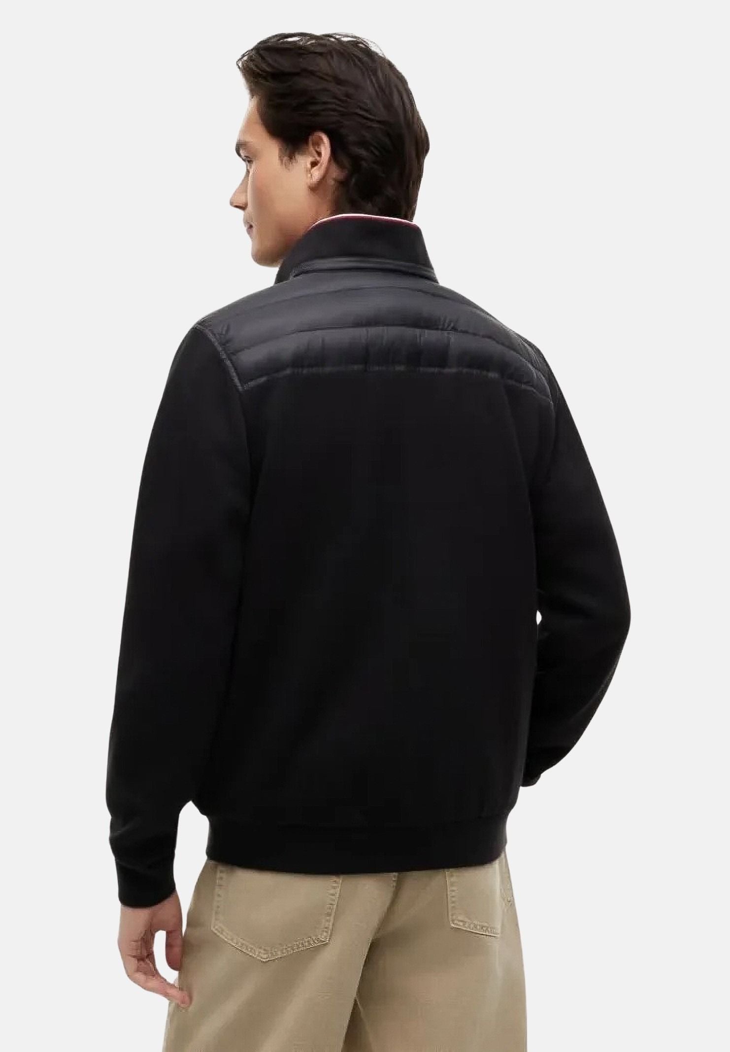 TOMMY HILFIGER Giubbotto KNIT ZIP-THRU nero da uomo con mini logo laterale<BR/>nero, uomo. MW0MW41329 BDS TOMMY HILFIGER