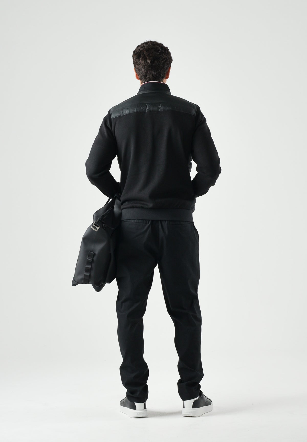 TOMMY HILFIGER Giubbotto KNIT ZIP-THRU nero da uomo con mini logo laterale<BR/>nero, uomo. MW0MW41329 BDS TOMMY HILFIGER