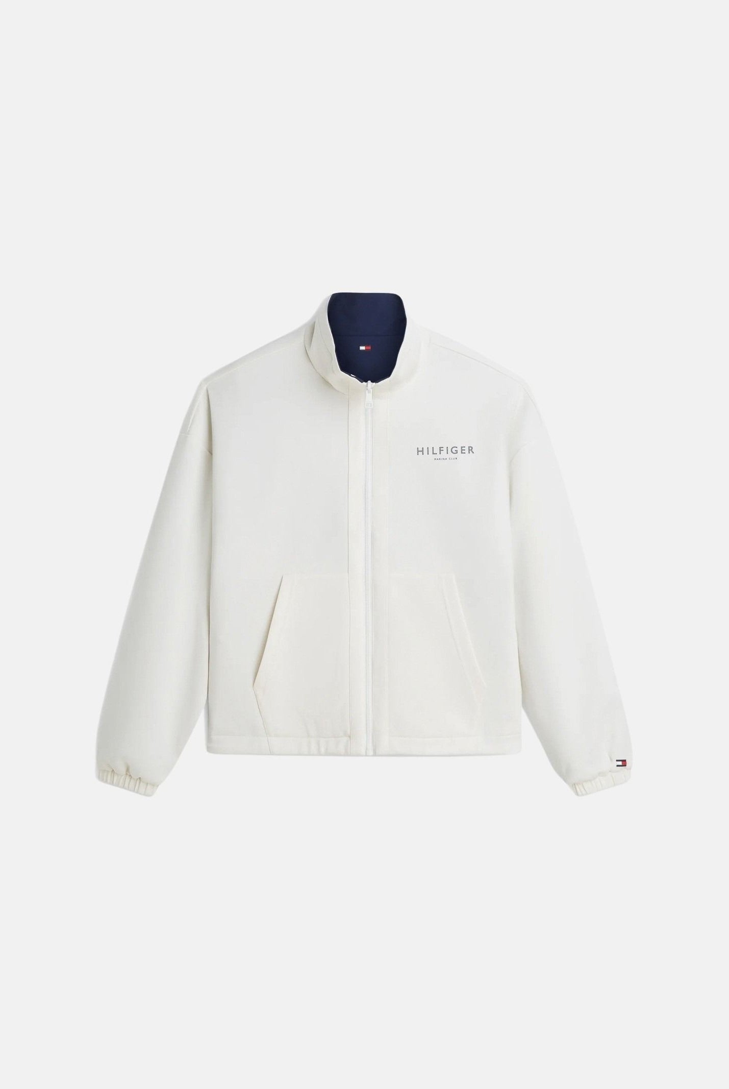 TOMMY HILFIGER Giacca a vento reversibile, color carbon-navy, bianco bu, da uomo <BR/> MW0MW43183 0K4 TOMMY HILFIGER