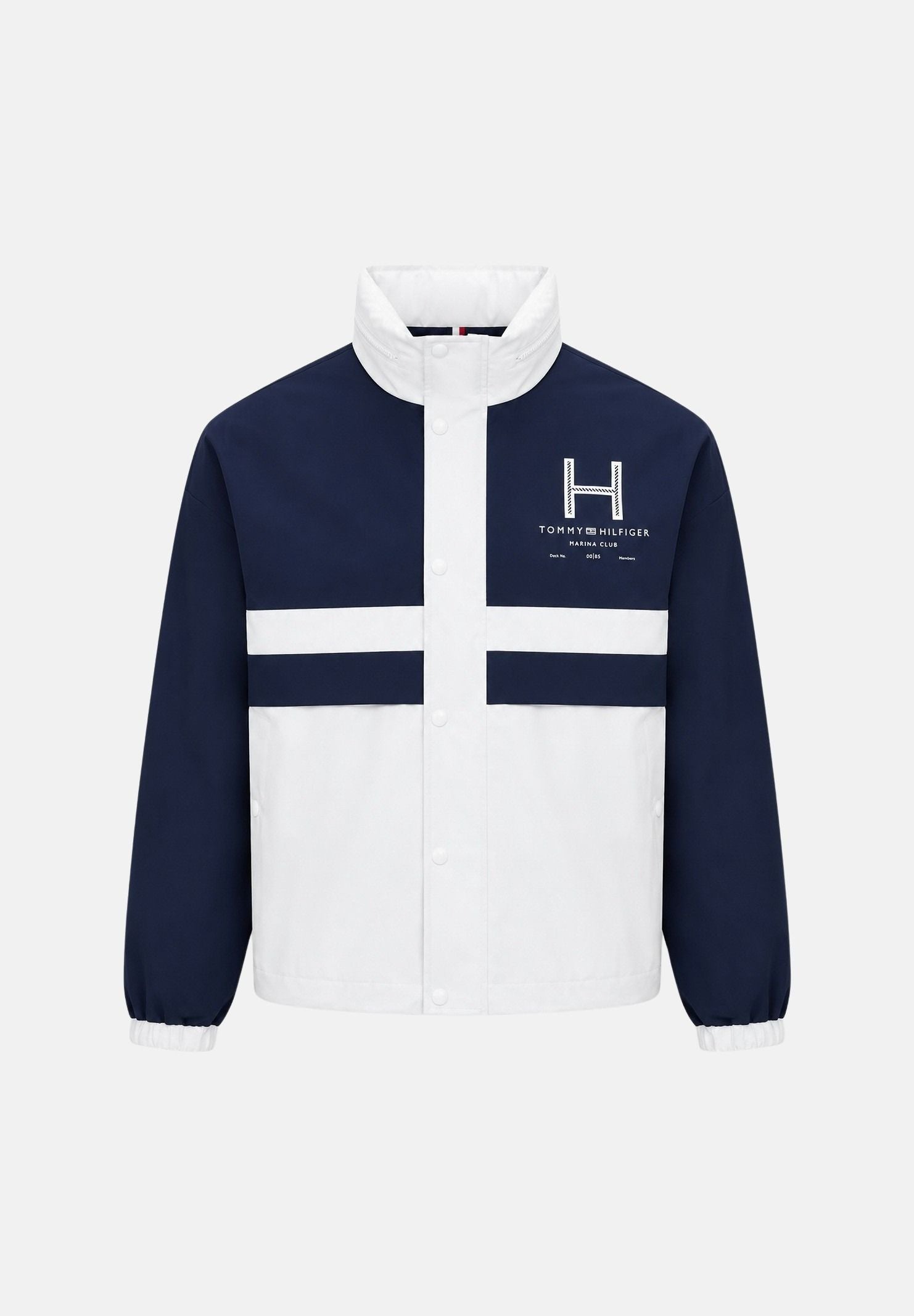 TOMMY HILFIGER Giacca a vento reversibile, color carbon-navy, bianco bu, da uomo <BR/> MW0MW43183 0K4 TOMMY HILFIGER