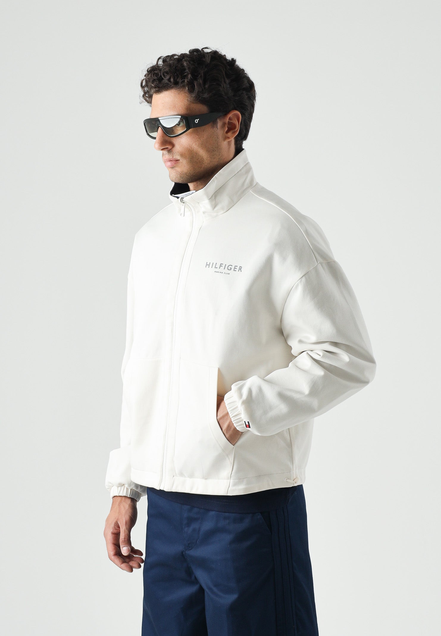 TOMMY HILFIGER Giacca a vento reversibile, color carbon-navy, bianco bu, da uomo <BR/> MW0MW43183 0K4 TOMMY HILFIGER