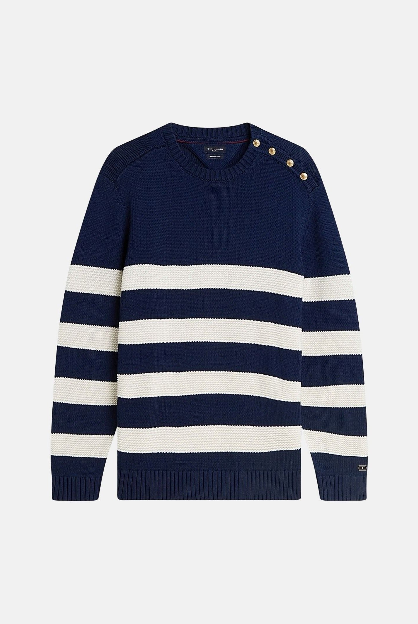 TOMMY HILFIGER Maglia girocollo NEW YORK BRETON, carbon navy, blu, da uomo con fantasia a righe<BR/> MW0MW43502 DCC TOMMY HILFIGER