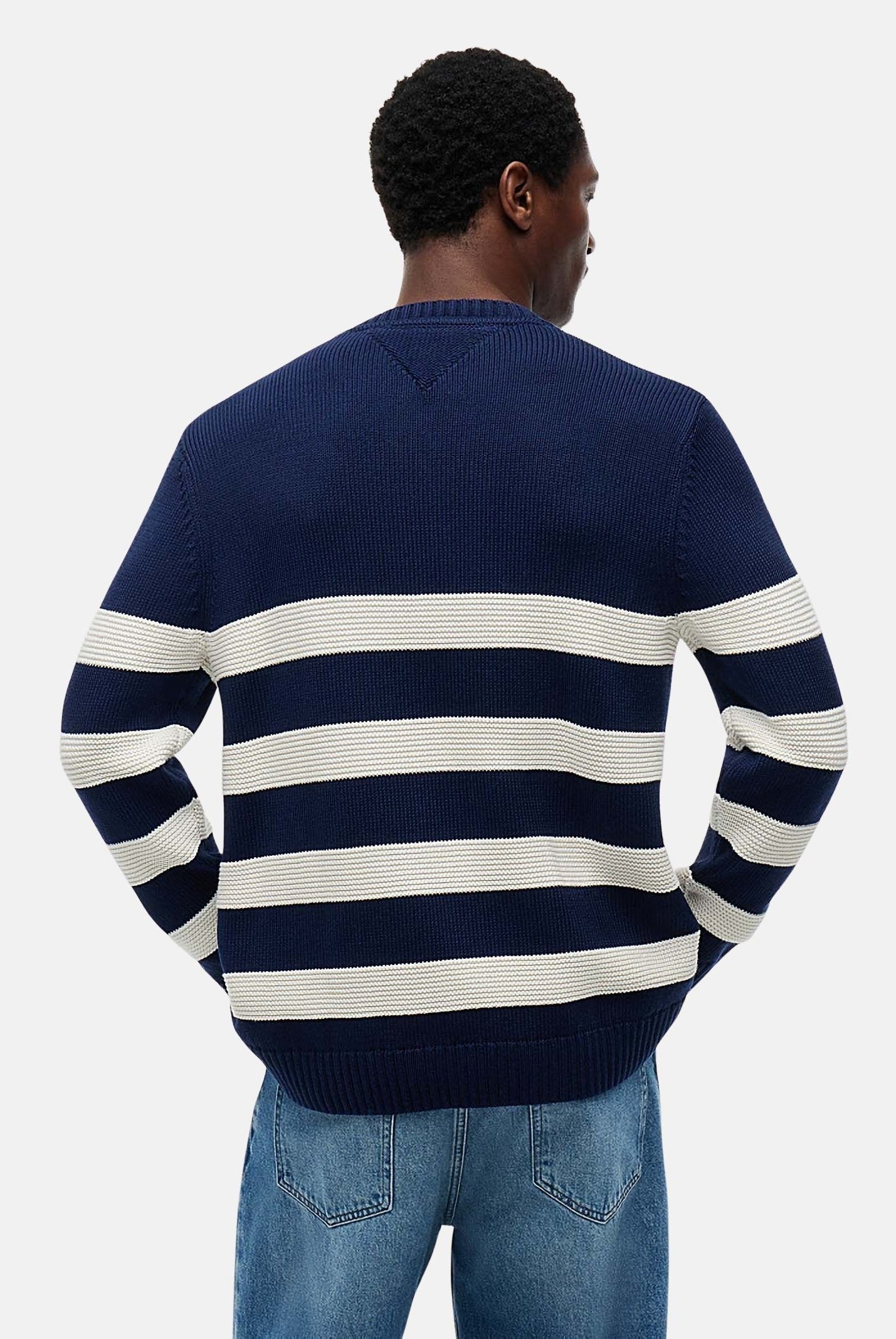 TOMMY HILFIGER Maglia girocollo NEW YORK BRETON, carbon navy, blu, da uomo con fantasia a righe<BR/> MW0MW43502 DCC TOMMY HILFIGER