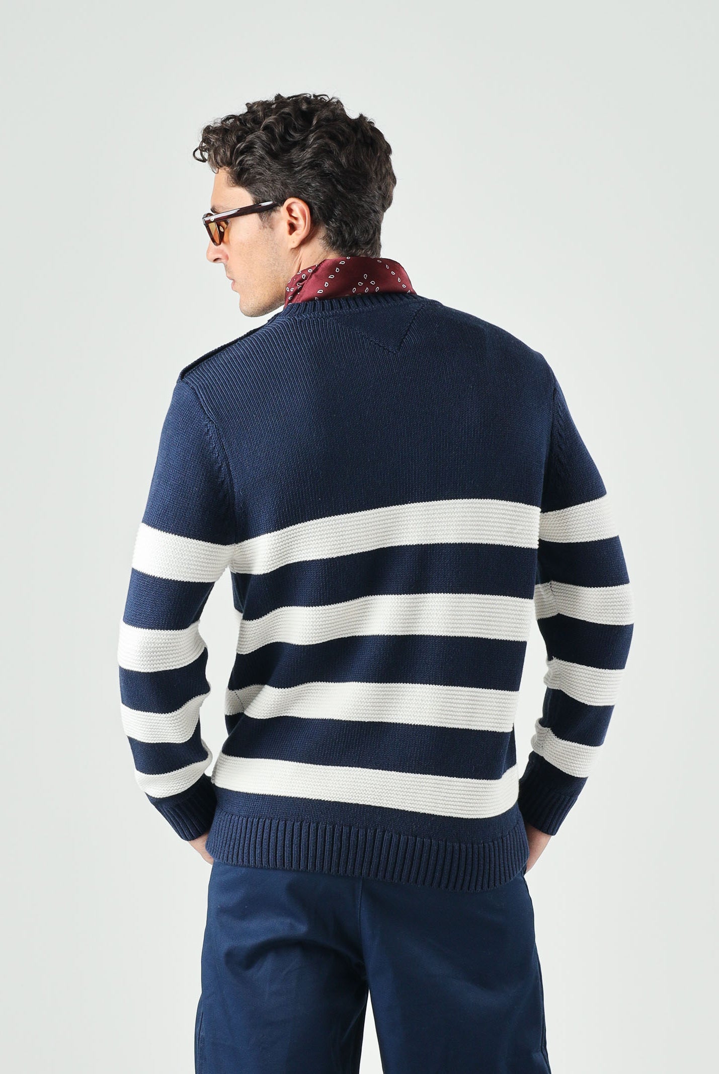 TOMMY HILFIGER Maglia girocollo NEW YORK BRETON, carbon navy, blu, da uomo con fantasia a righe<BR/> MW0MW43502 DCC TOMMY HILFIGER