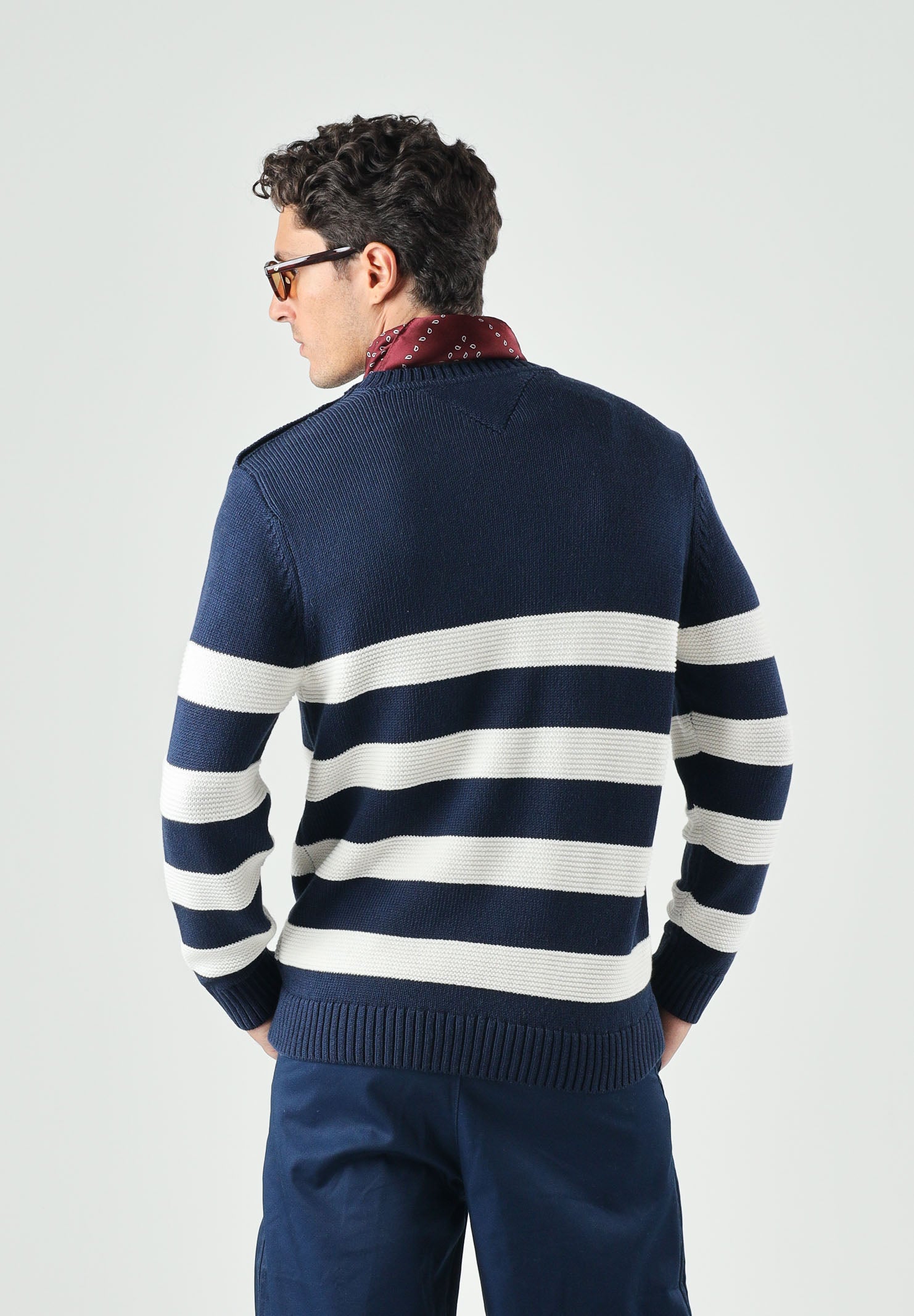 TOMMY HILFIGER Maglia girocollo NEW YORK BRETON, carbon navy, blu, da uomo con fantasia a righe<BR/> MW0MW43502 DCC TOMMY HILFIGER