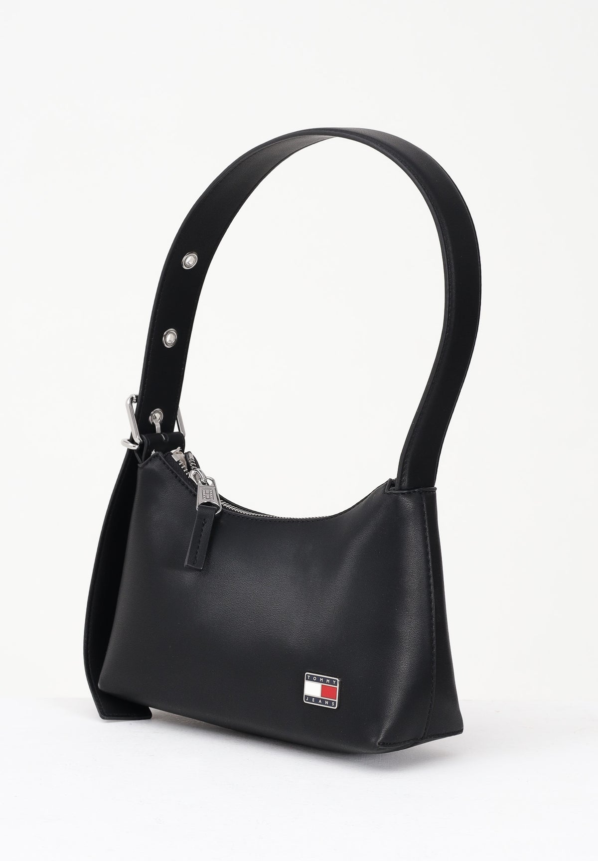 TOMMY JEANS Borsa a spalla nera da donna con finitura liscia AW0AW17873 ACG TOMMY JEANS