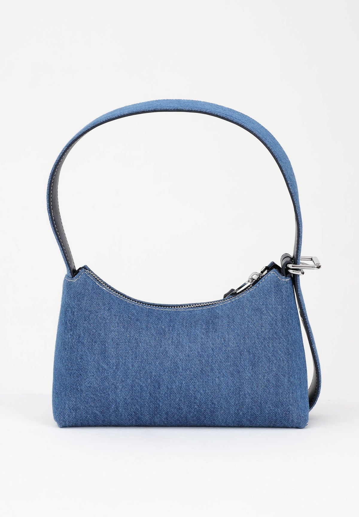 TOMMY JEANS Borsa a spalla in denim blu da donna con logo laterale e fiinitura effetto denim AW0AW17877 1AF TOMMY JEANS