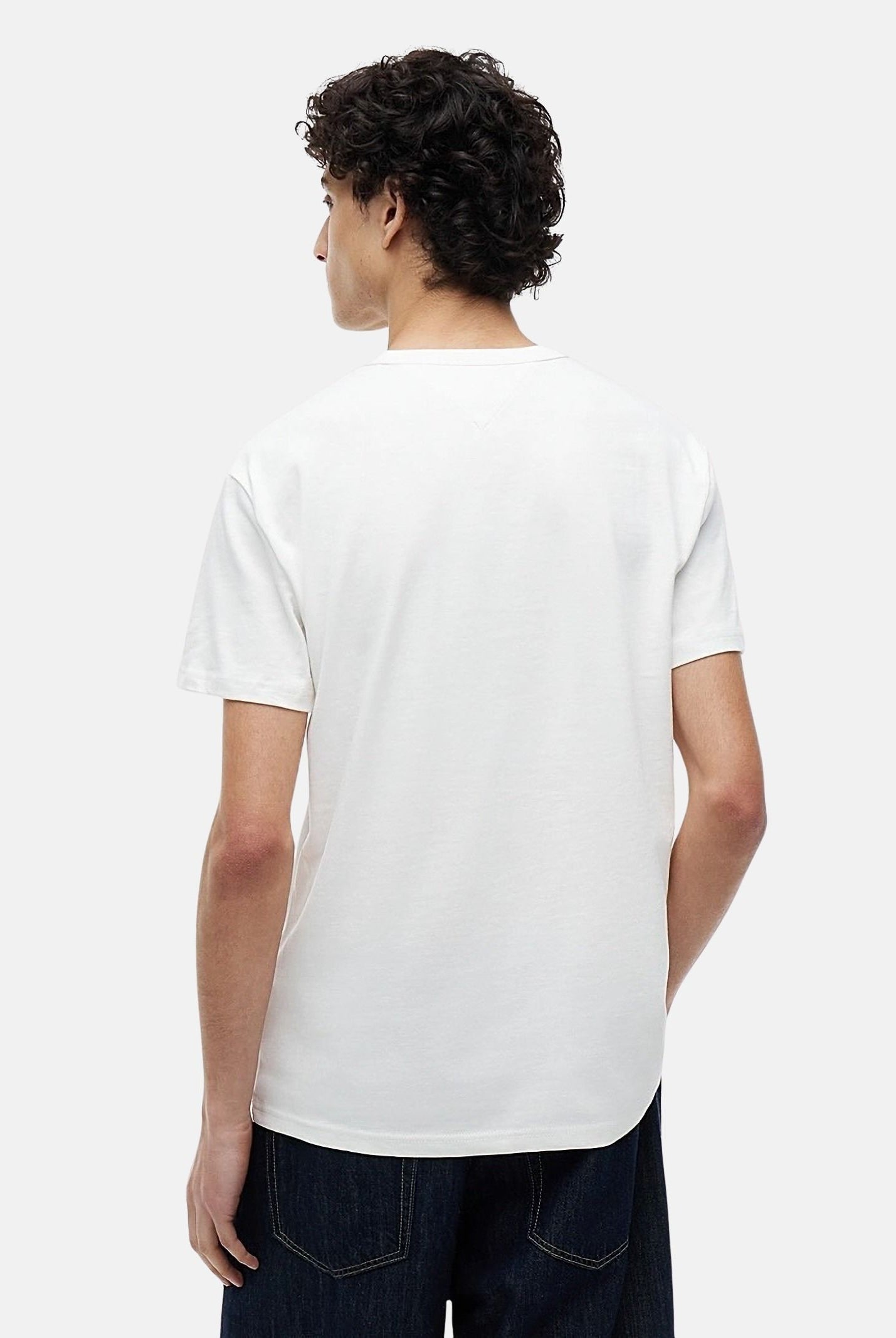 TOMMY JEANS T-shirt a manica corta bianca da uomo con ricamo logo DM0DM20322 YBL TOMMY JEANS