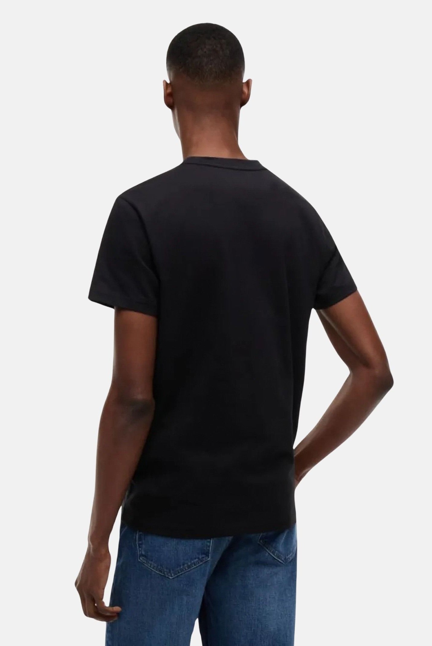 TOMMY JEANS T-shirt a manica corta nera da uomo con logo frontale DM0DM22538 BDS TOMMY JEANS