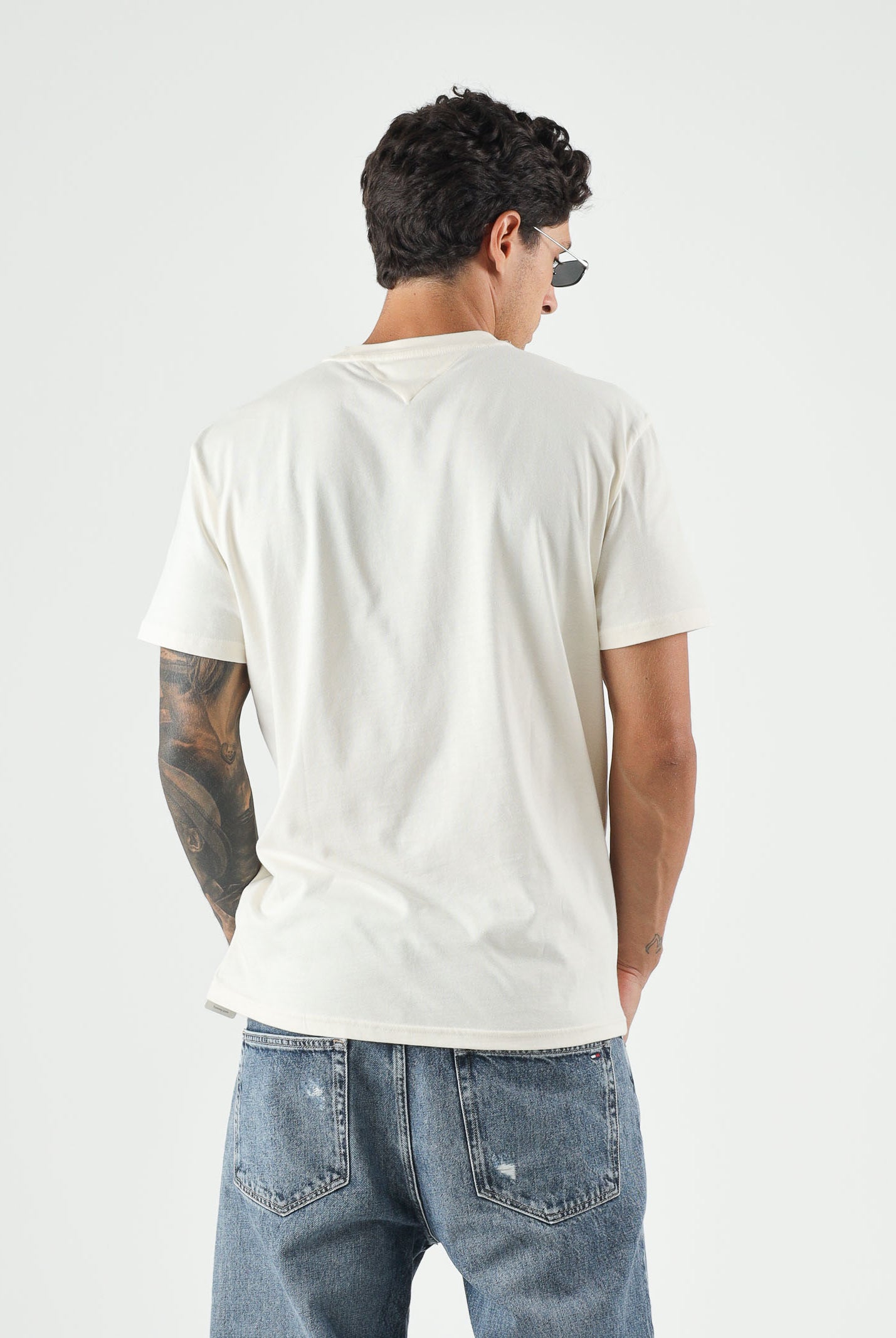 TOMMY JEANS T-shirt BIG FLAG calico beige da uomo<BR/> DM0DM22645 AEF TOMMY JEANS